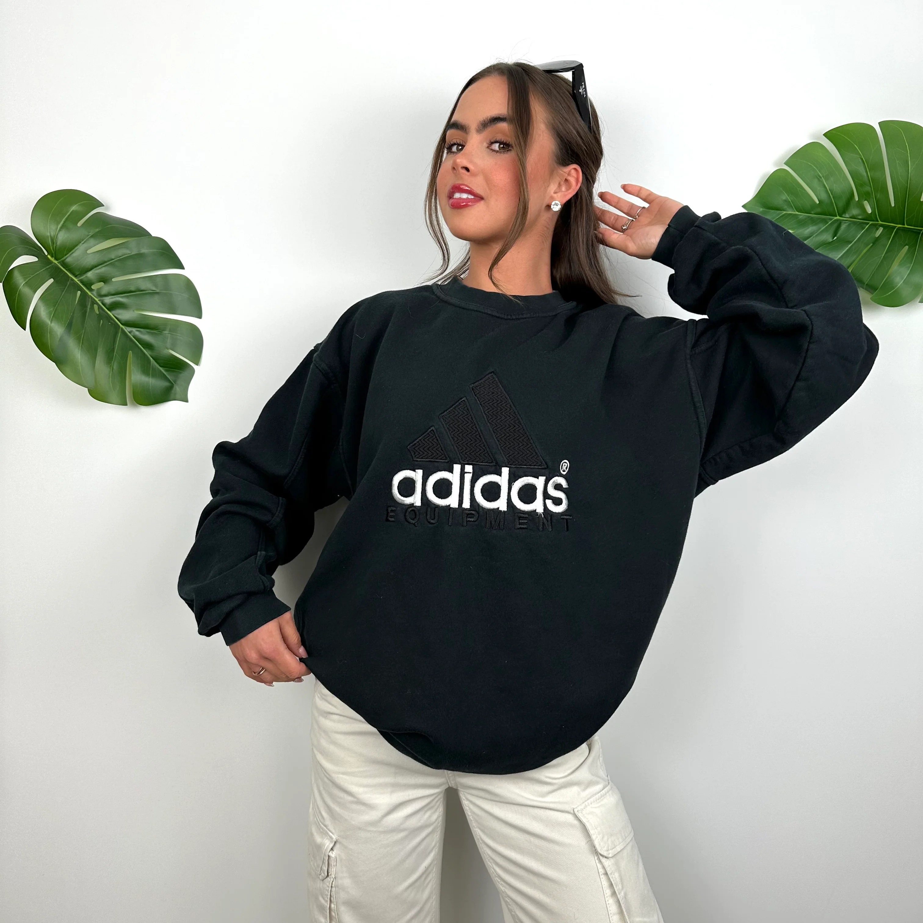 Adidas Equipment RARE Navy Embroidered Spell Out Sweatshirt (L) - Image 5