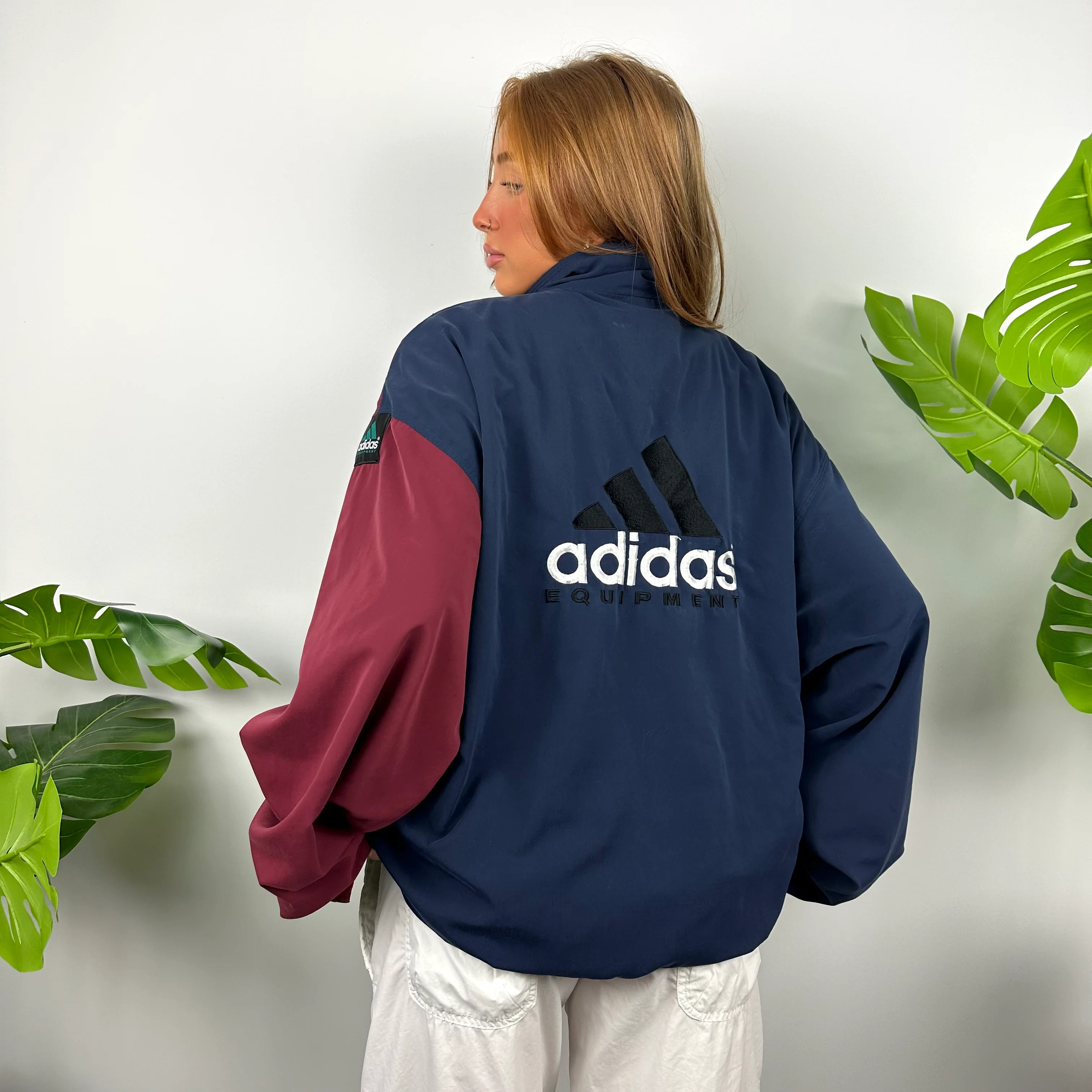 Adidas Equipment RARE Navy & Maroon Embroidered Spell Out Padded Jacket (XL) - Image 3