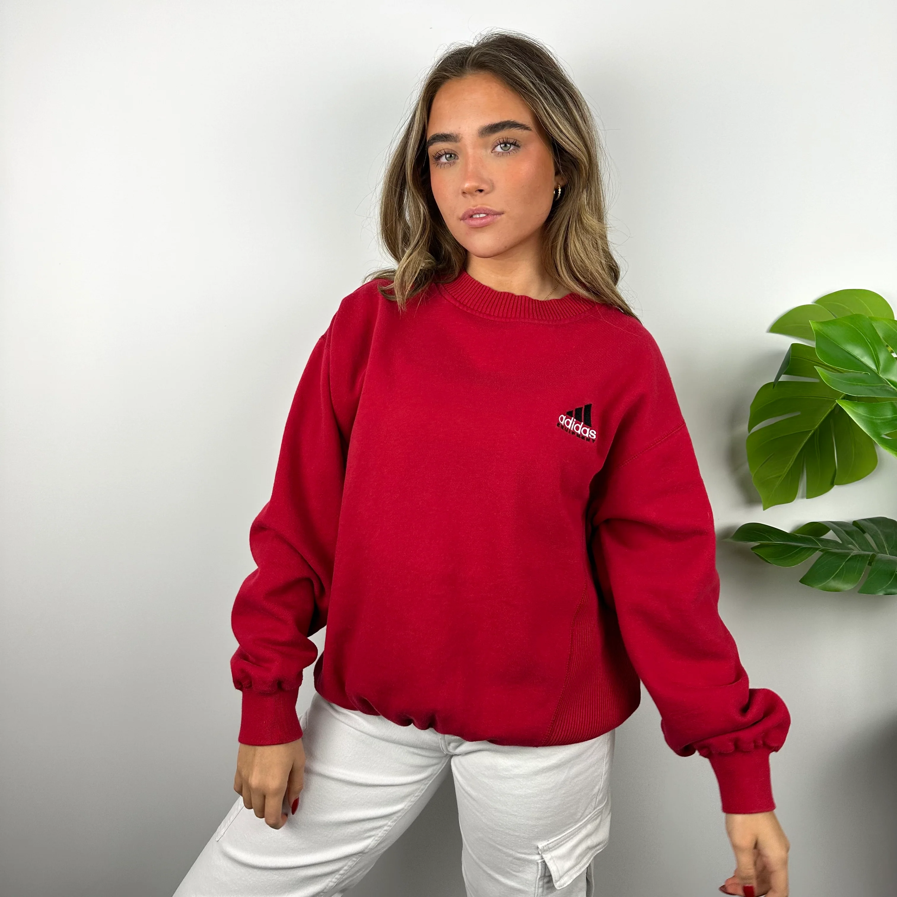 Adidas Equipment RARE Red Embroidered Spell Out Sweatshirt (L) - Image 8