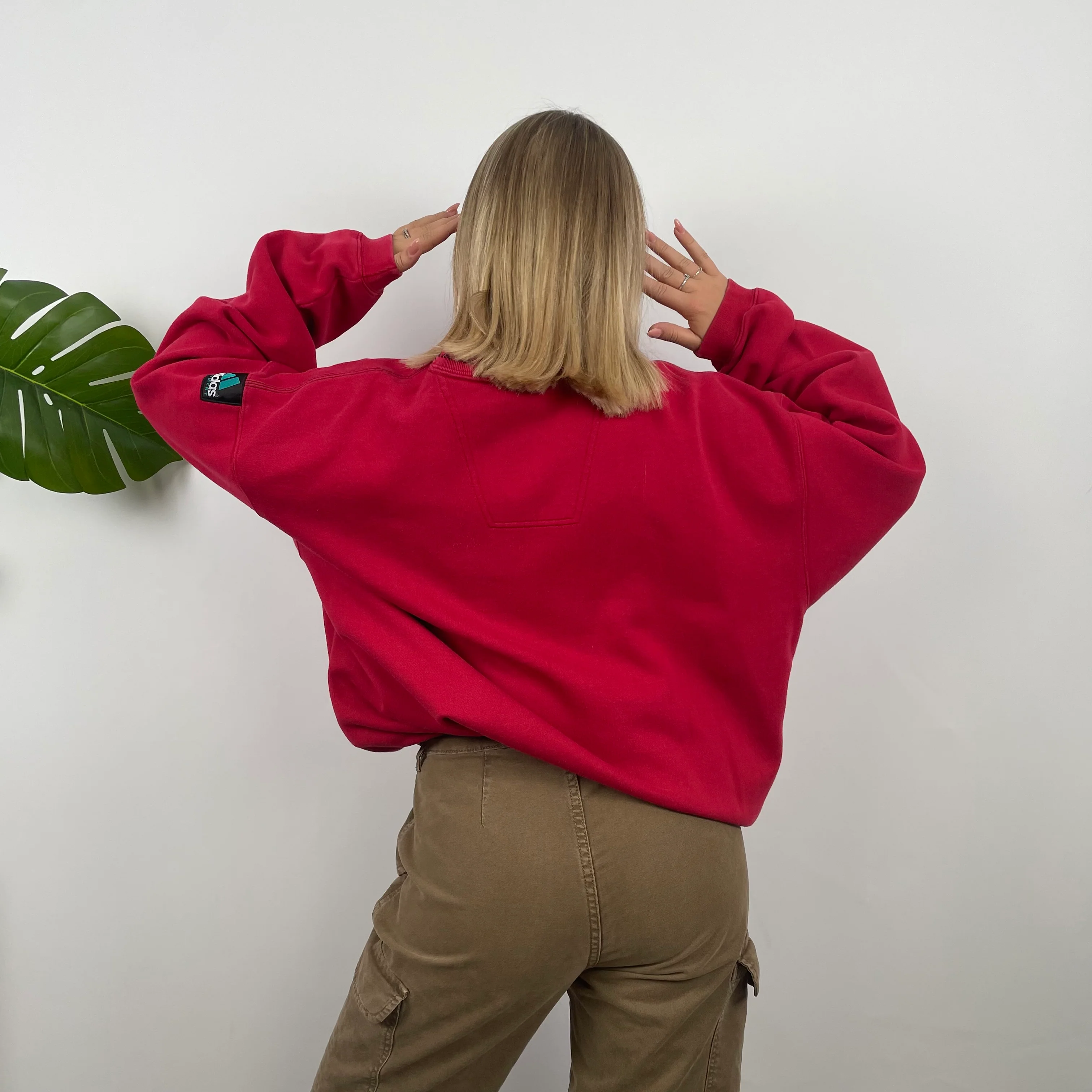 Adidas Equipment RARE Red Embroidered Spell Out Sweatshirt (XL) - Image 7