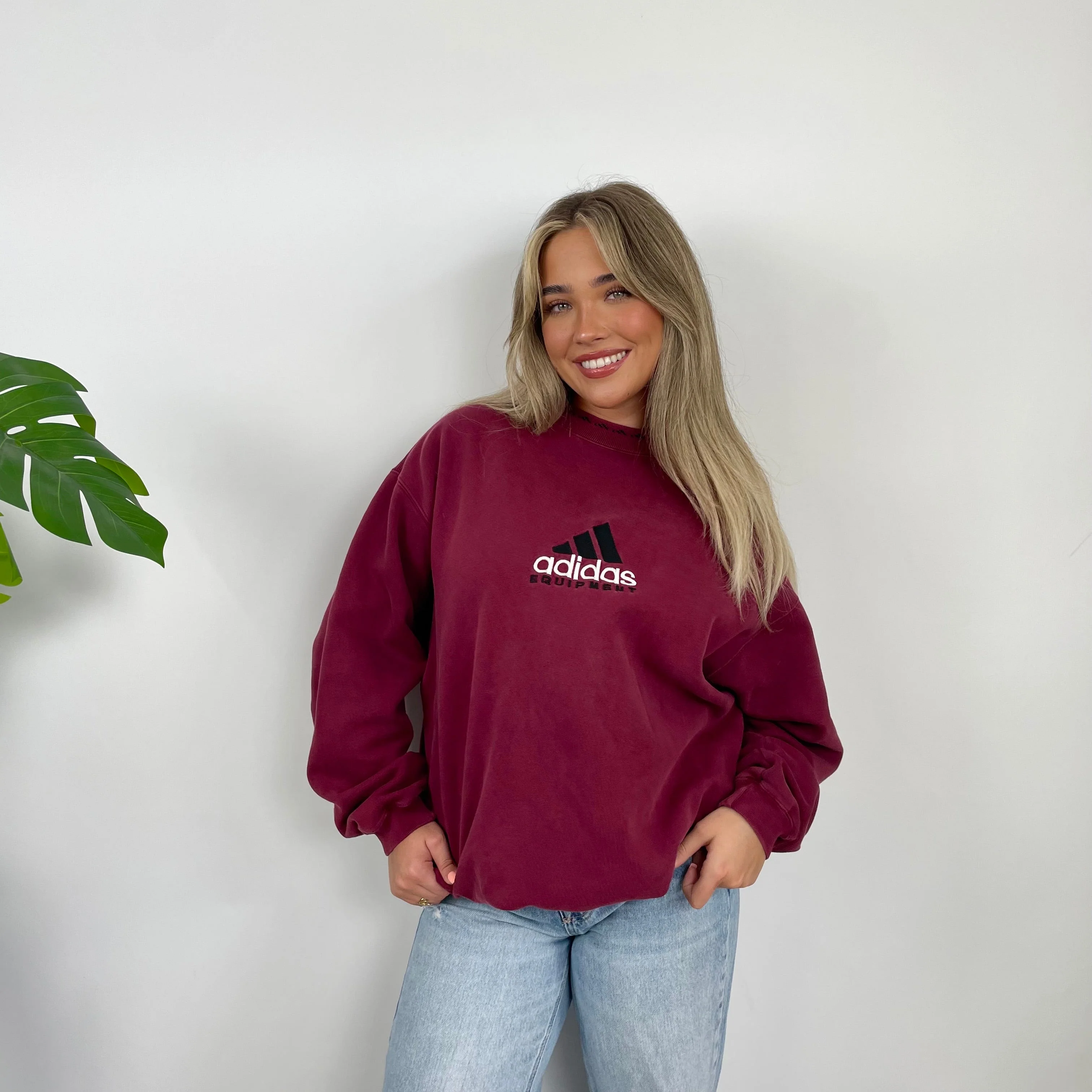 Adidas Equipment RARE Red Embroidered Spell Out Sweatshirt (XL) - Image 2