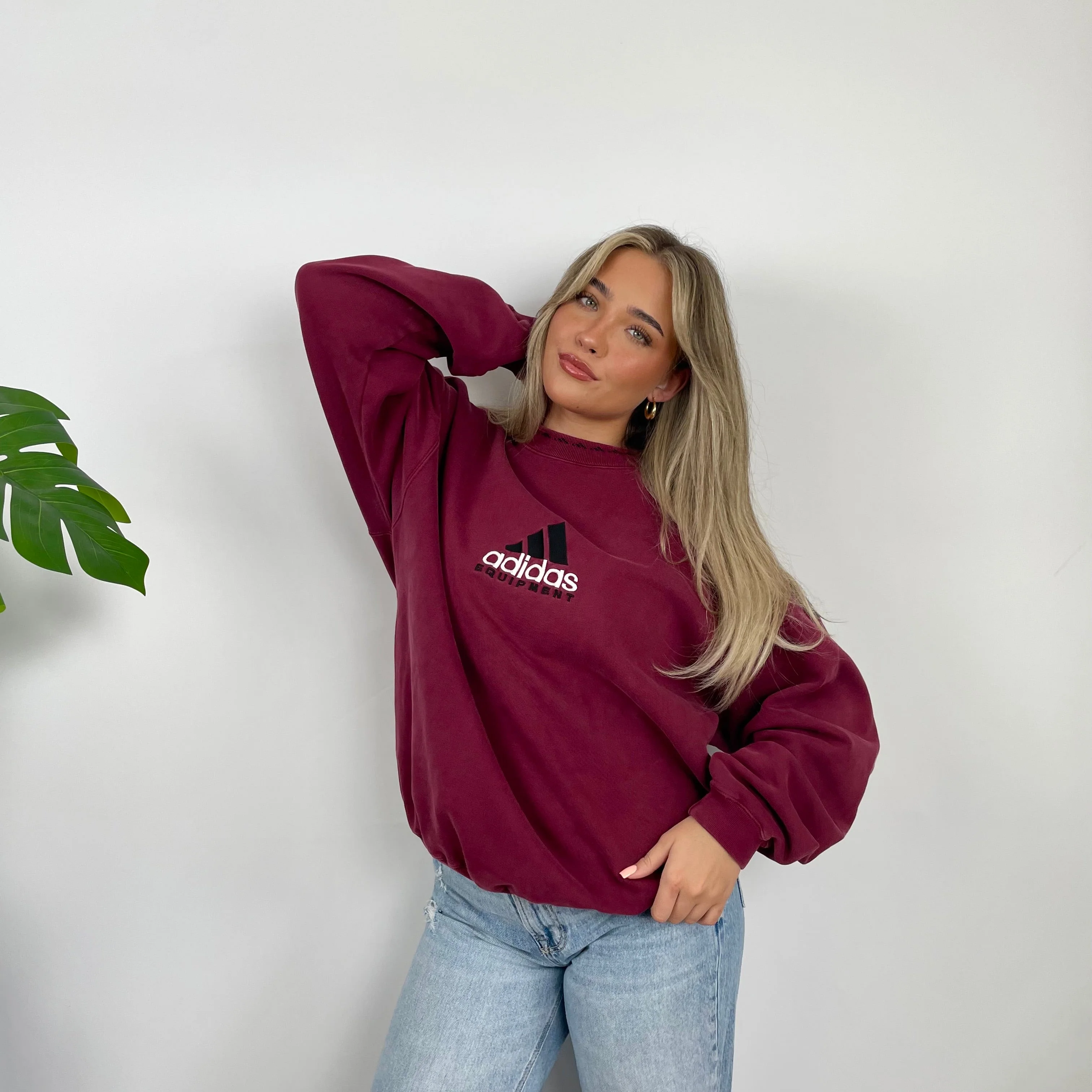 Adidas Equipment RARE Red Embroidered Spell Out Sweatshirt (XL) - Image 5