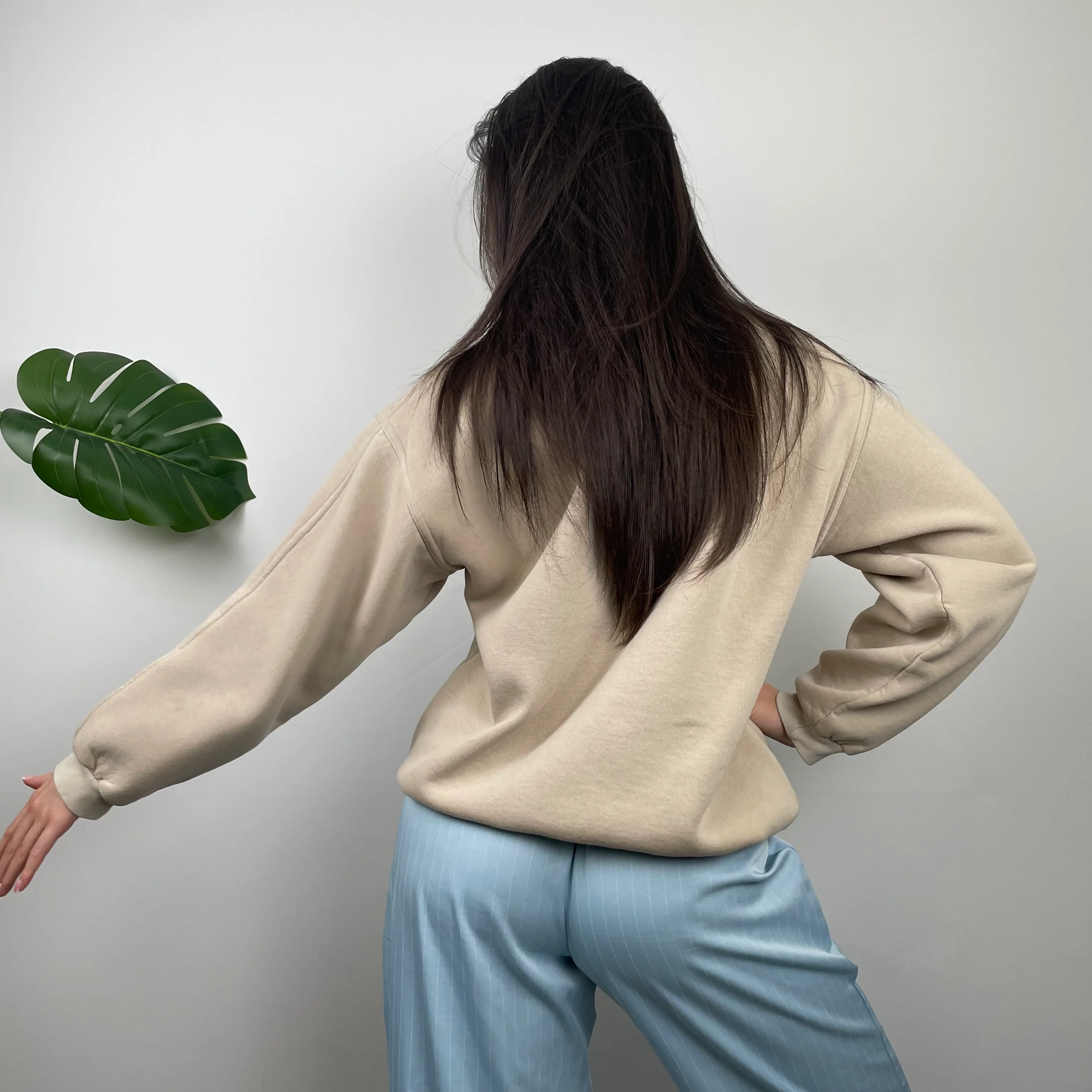 Adidas Equipment RARE Tan Beige Embroidered Spell Out Sweatshirt (M) - Image 11