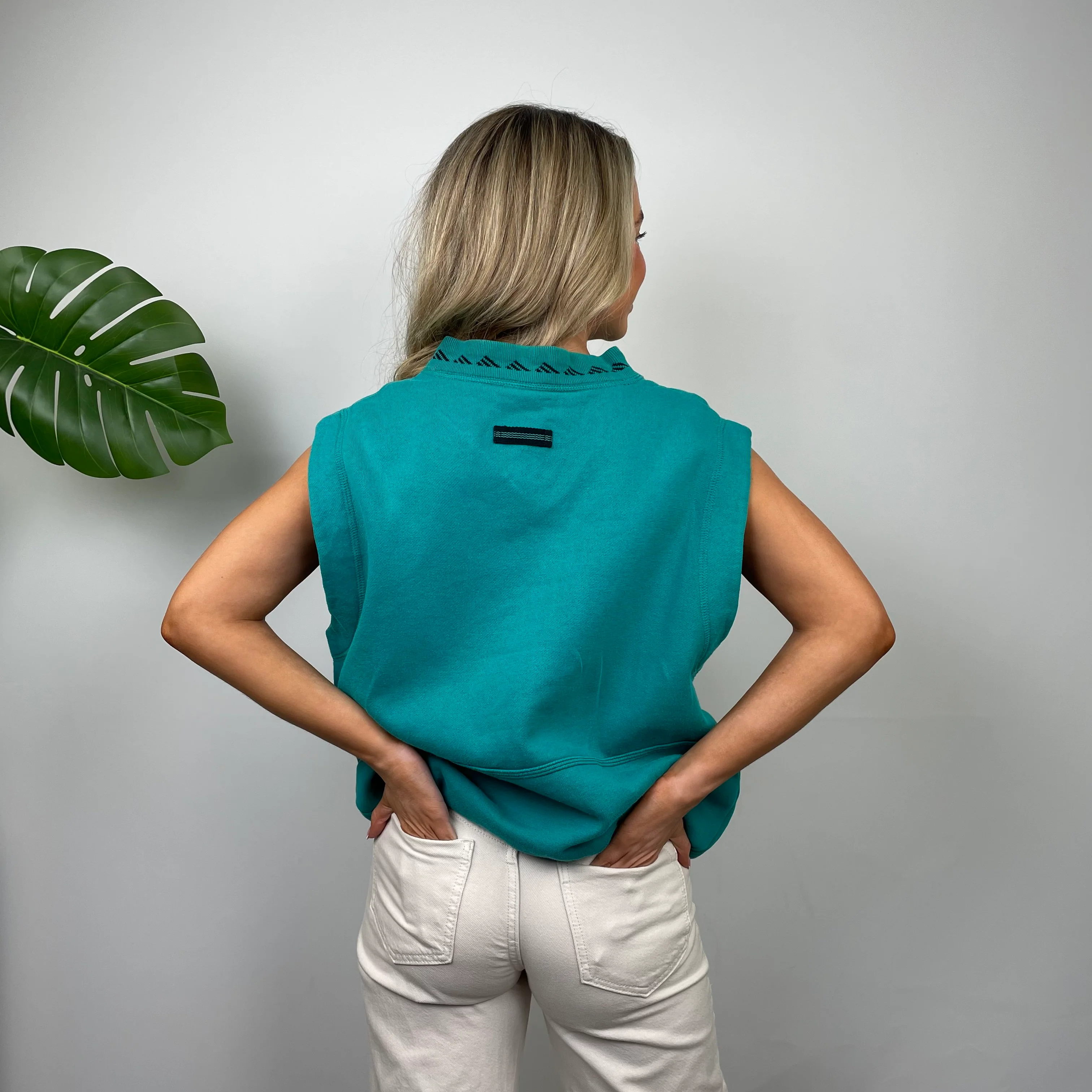 Adidas Equipment Turquoise Embroidered Logo Sweater Vest (S) - Image 6