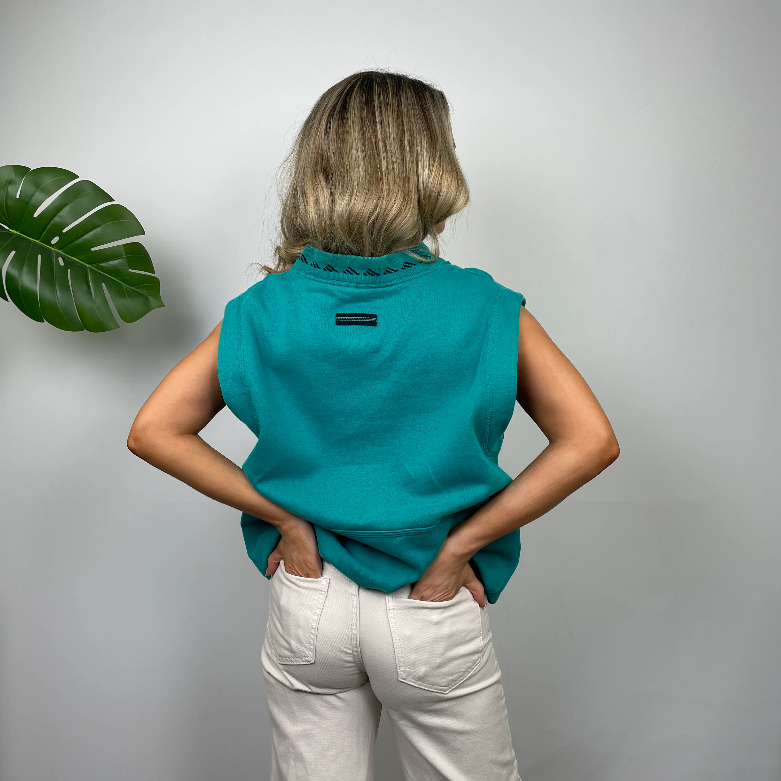 Adidas Equipment Turquoise Embroidered Logo Sweater Vest (S) - Image 7