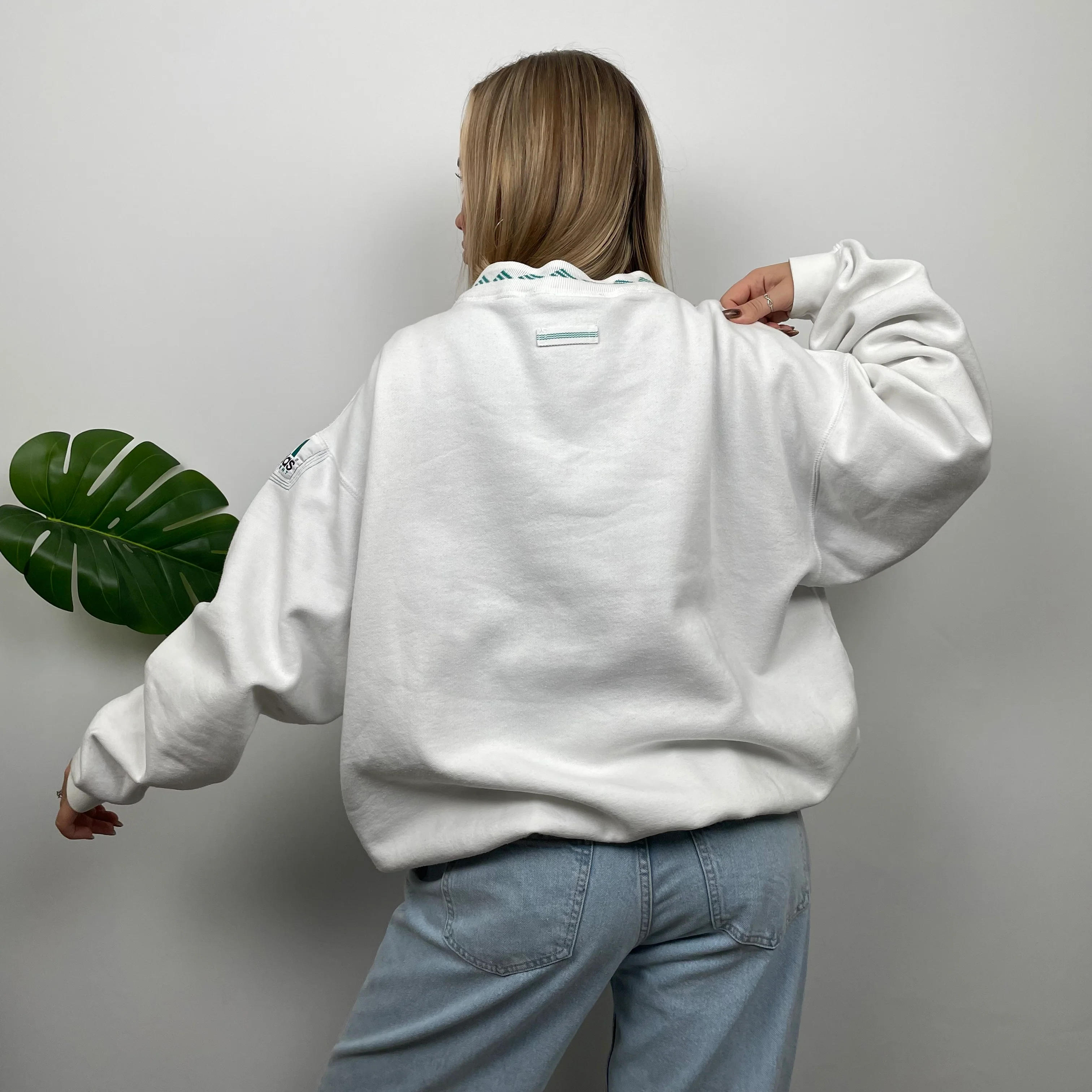 Adidas Equipment White Embroidered Spell Out Sweatshirt (L) - Image 8