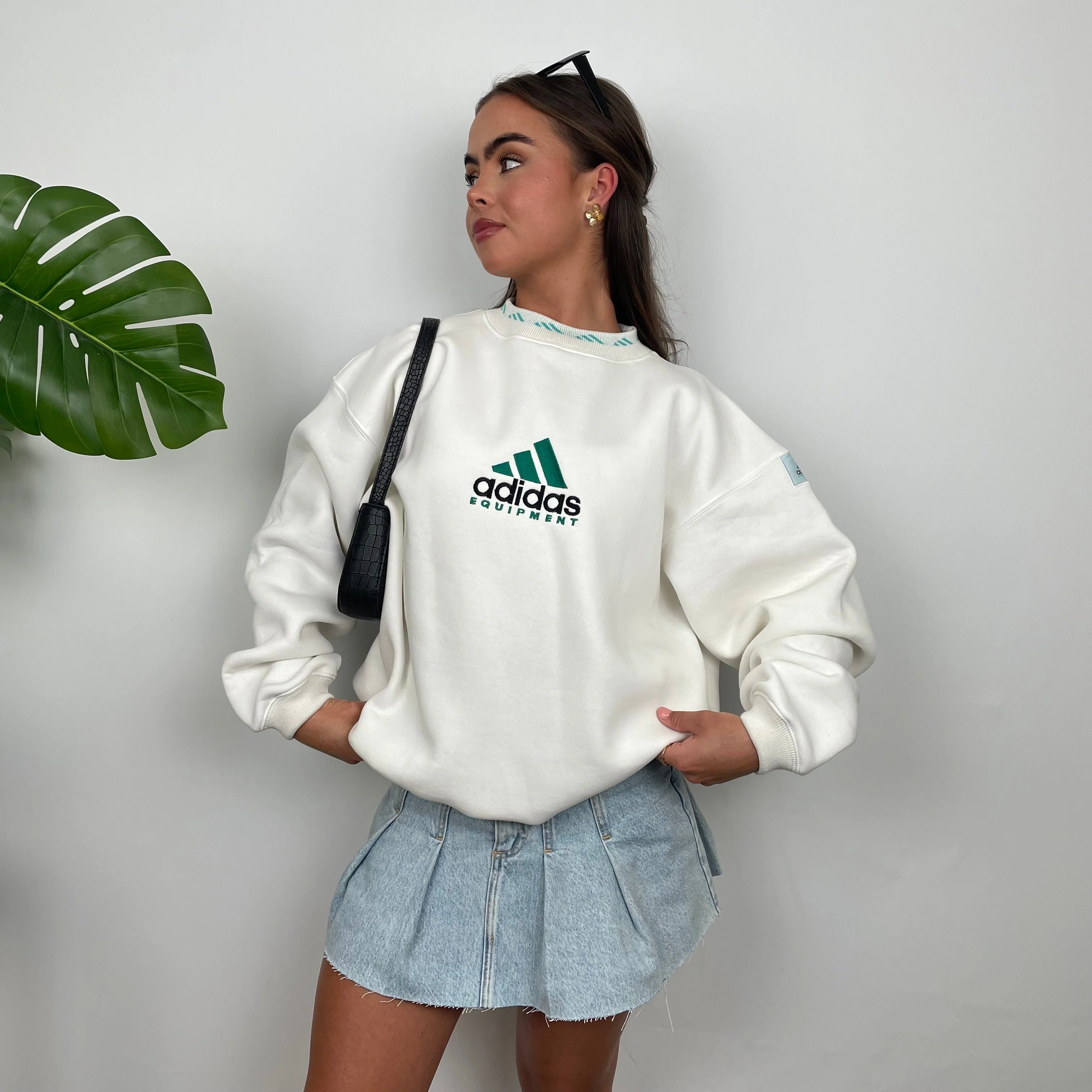 Adidas Equipment White Embroidered Spell Out Sweatshirt as worn by Annalivia Hynds (S) - Image 5