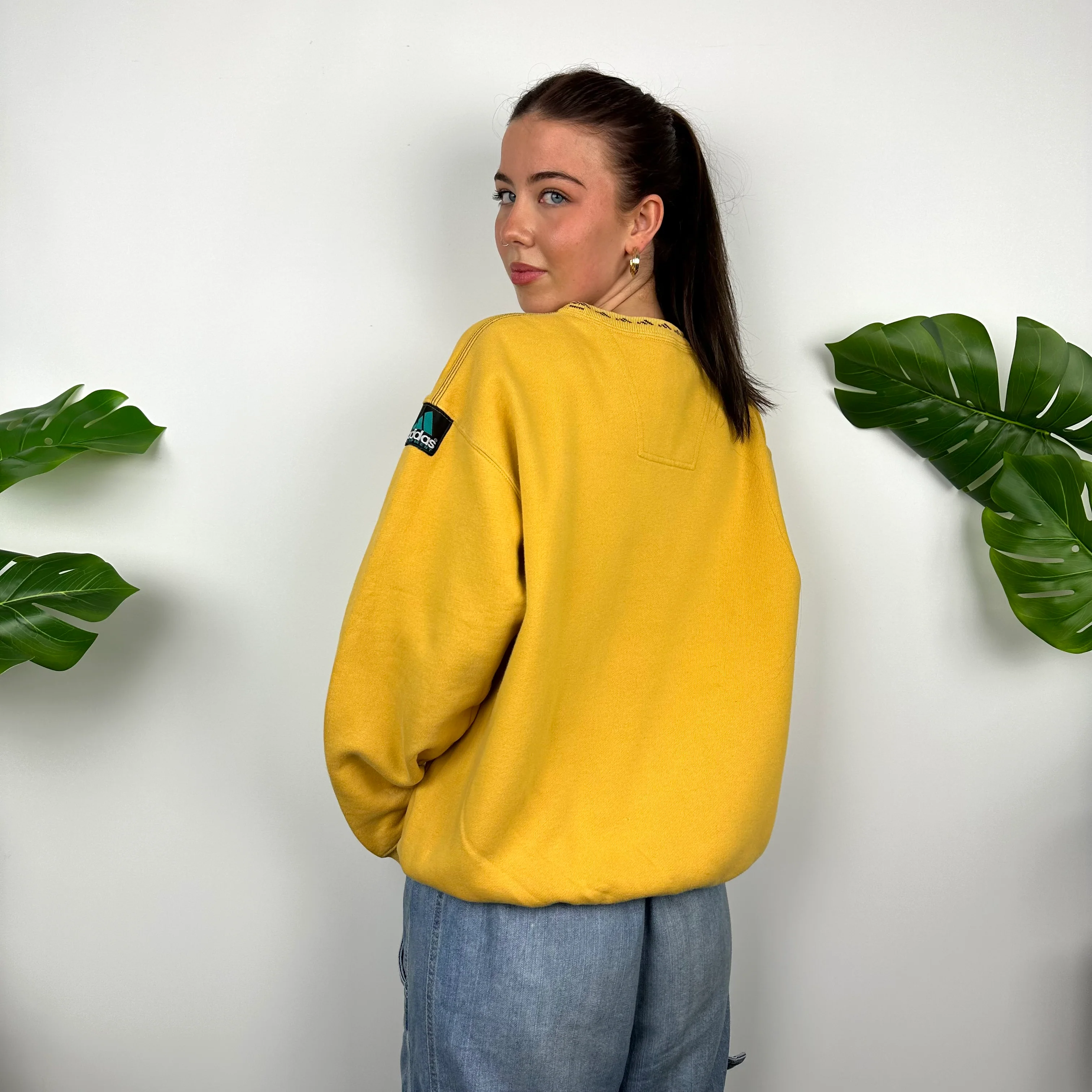 Adidas Equipment Yellow Embroidered Spell Out Sweatshirt (M) - Image 8