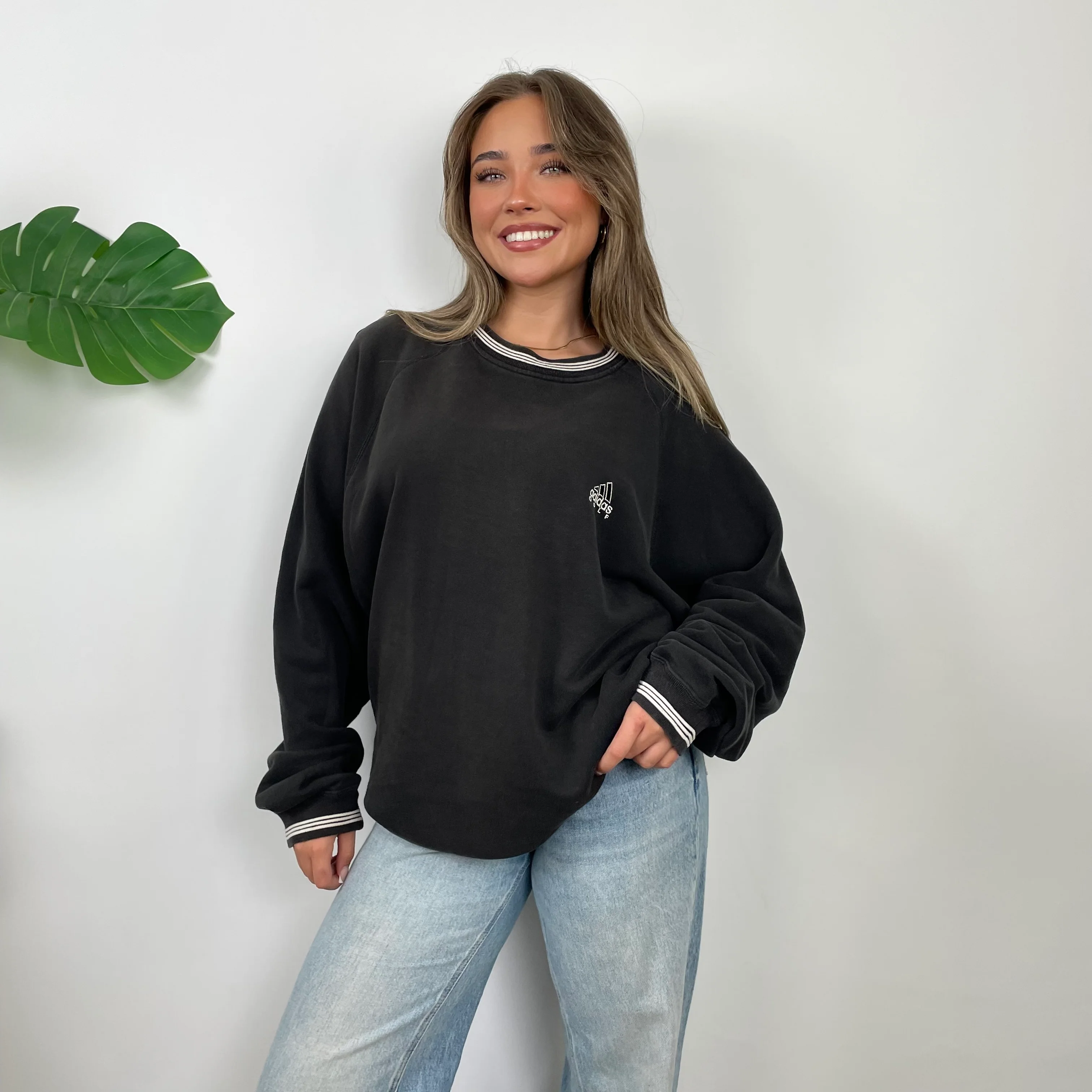 Adidas Golf RARE Black Embroidered Spell Out Sweatshirt (XL) - Image 2