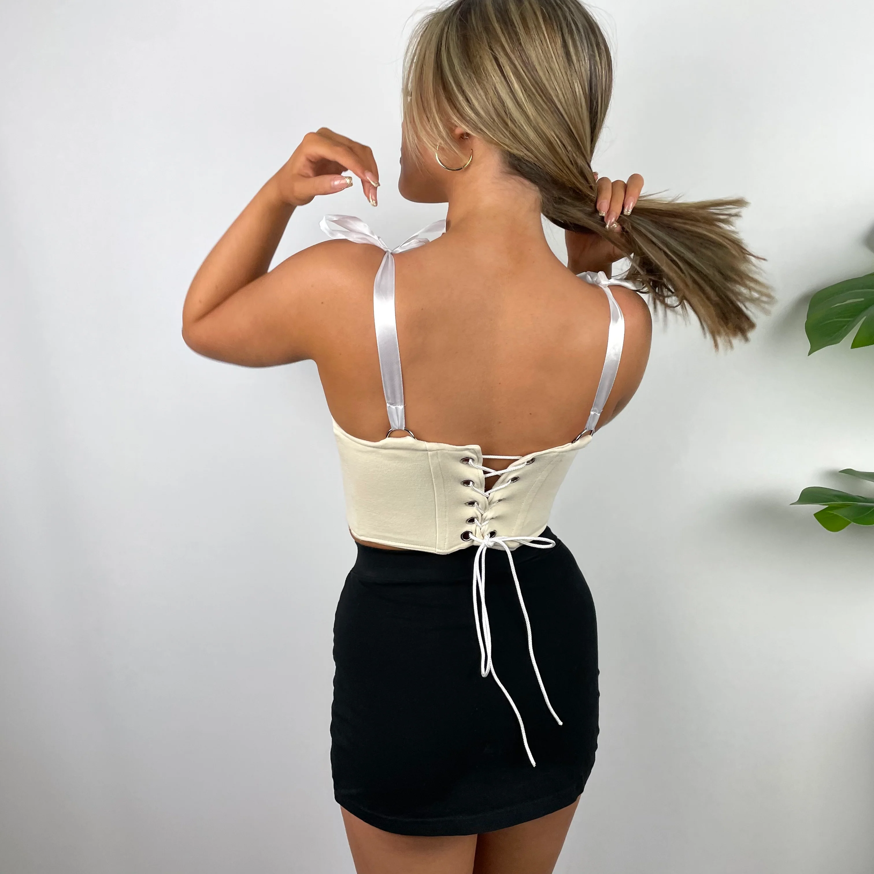 Adidas Golf RARE Cream Embroidered Spell Out Corset - Image 4