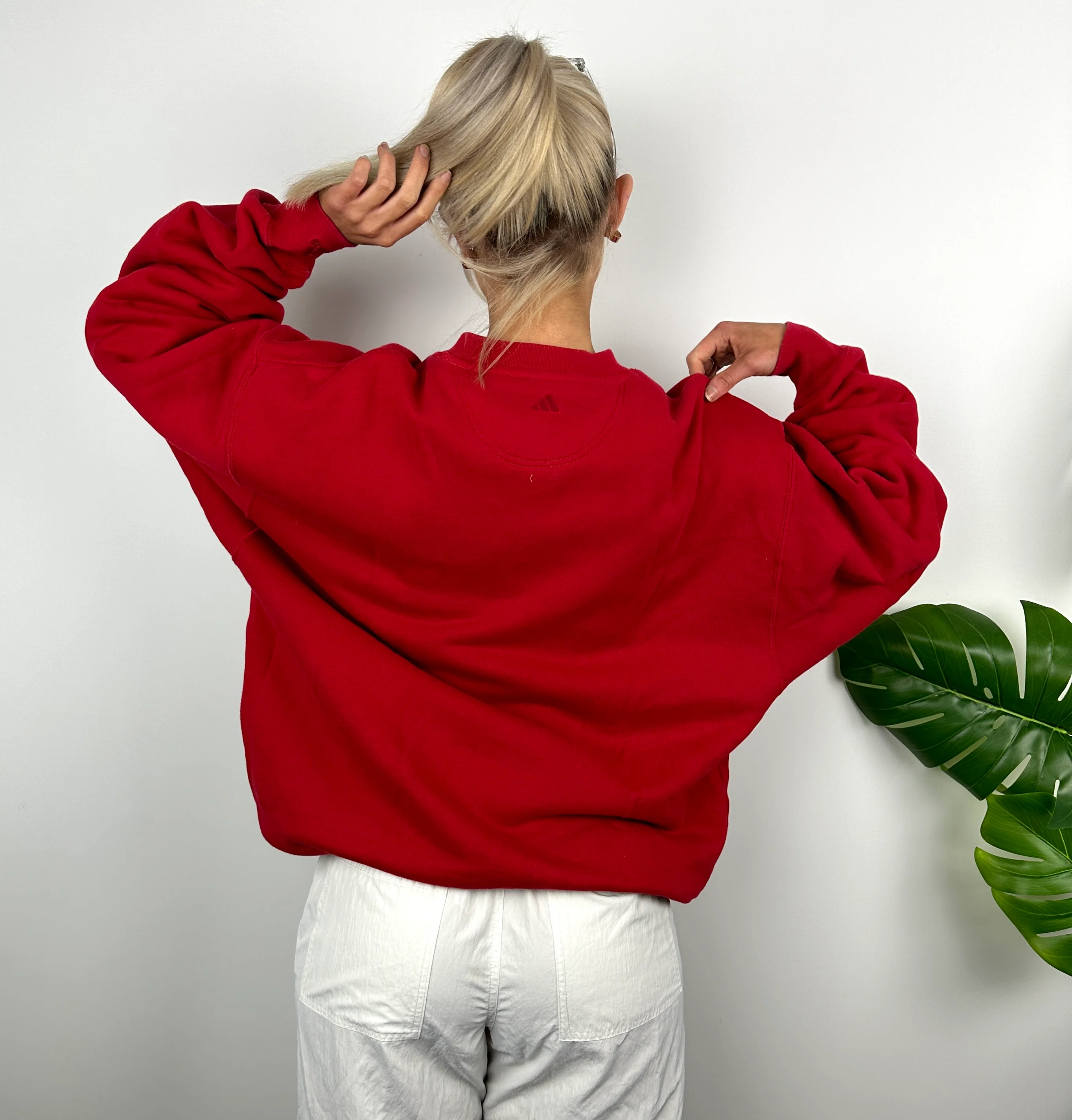 Adidas Golf RARE Red Embroidered Spell Out Sweatshirt (L) - Image 4