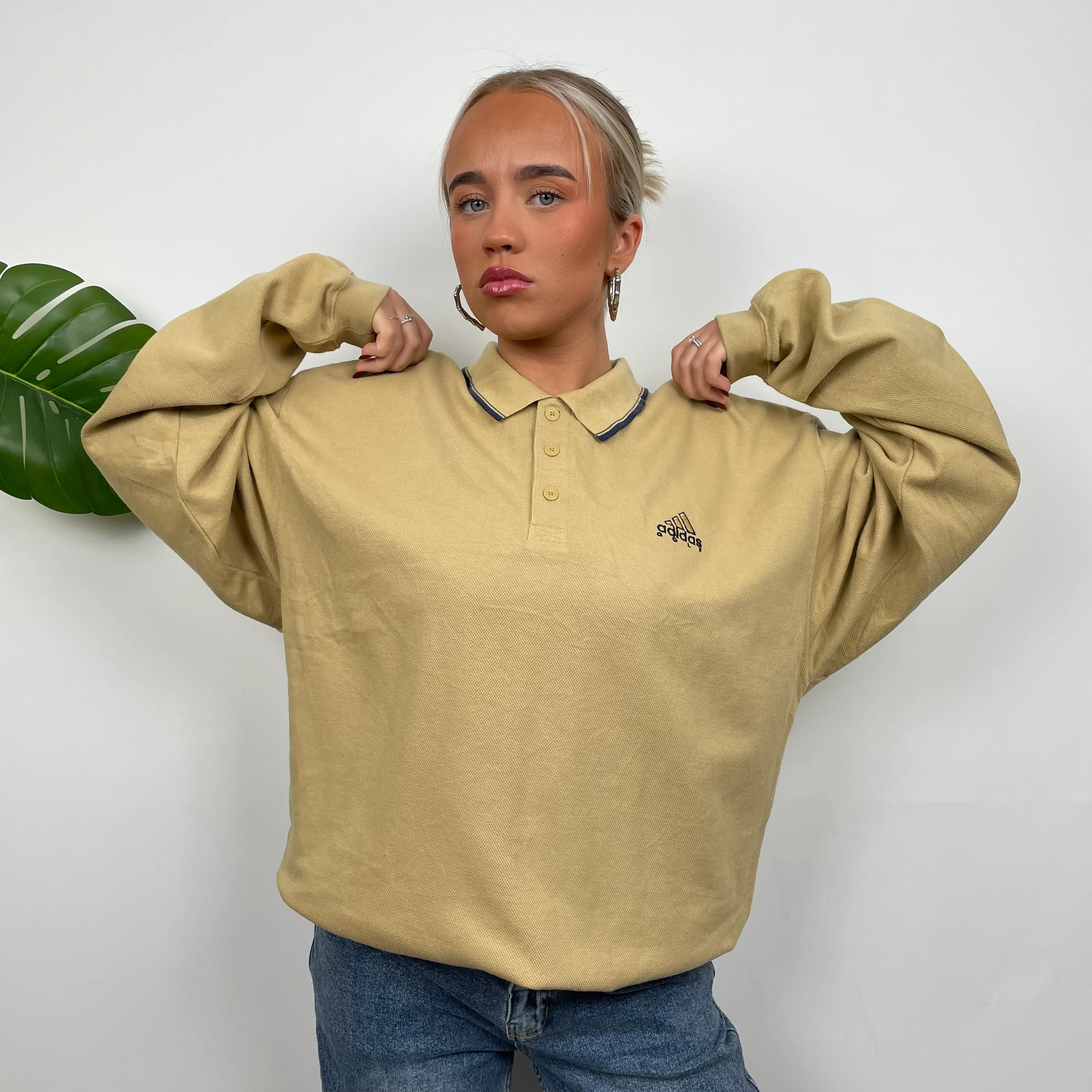 Adidas Golf RARE Tan Embroidered Spell Out Sweatshirt (L) - Image 5