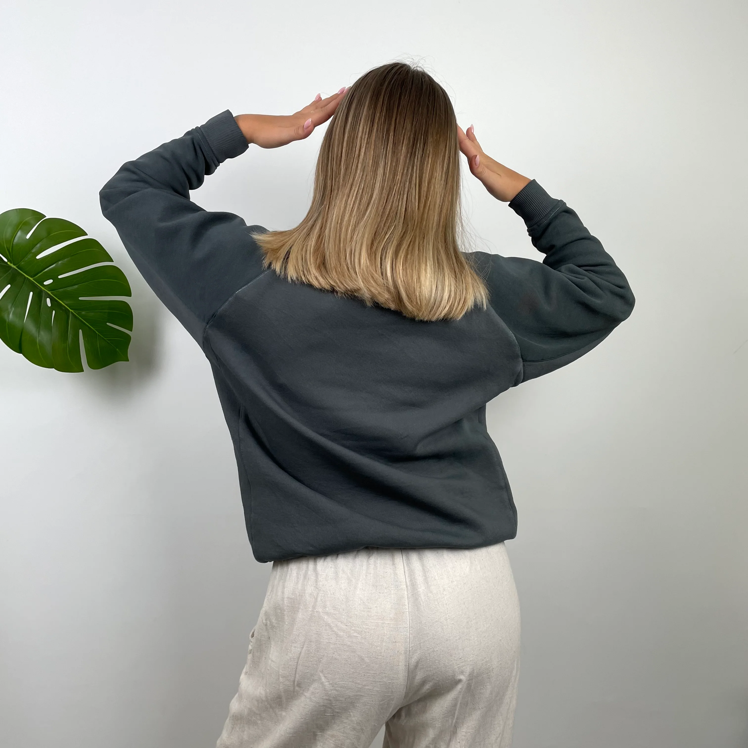 Adidas Green Embroidered Spell Out Sweatshirt (S) - Image 5