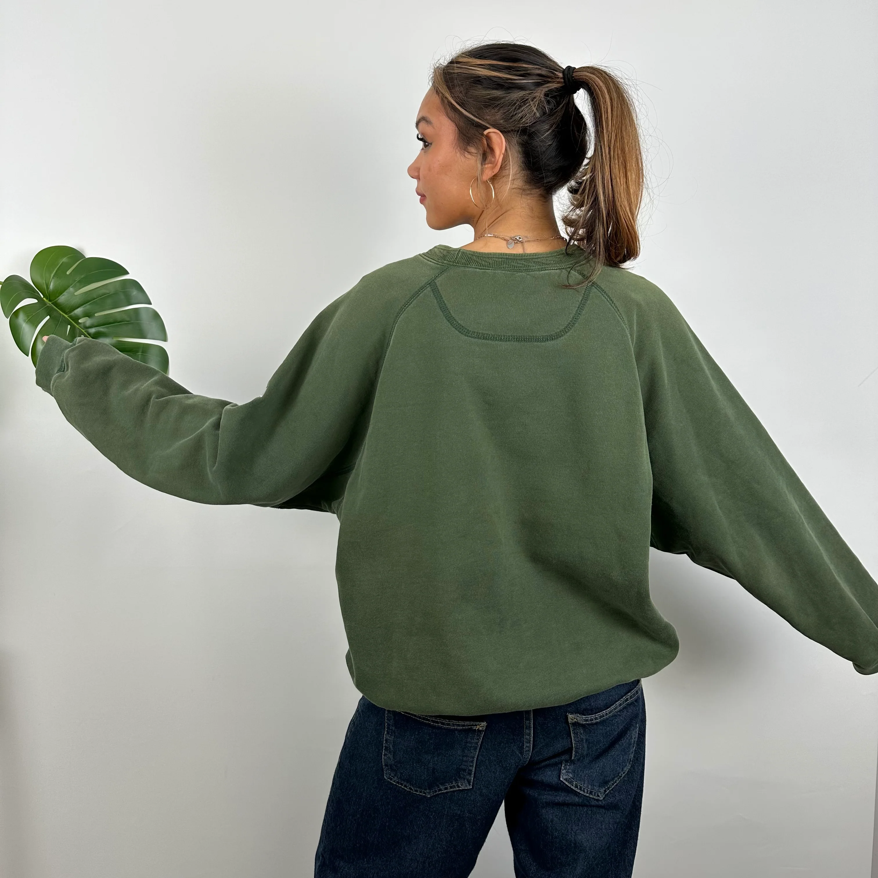 Adidas Green Embroidered Spell Out Sweatshirt (M) - Image 9
