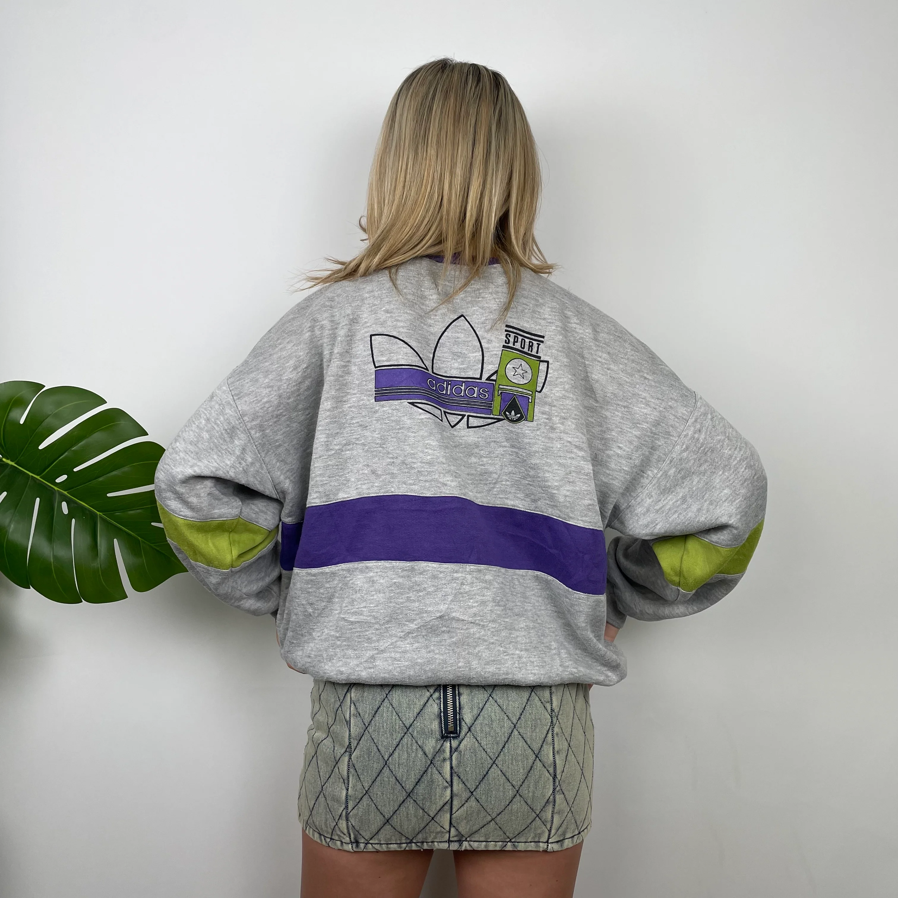 Adidas Grey Colour Block Sweatshirt (S) - Image 8