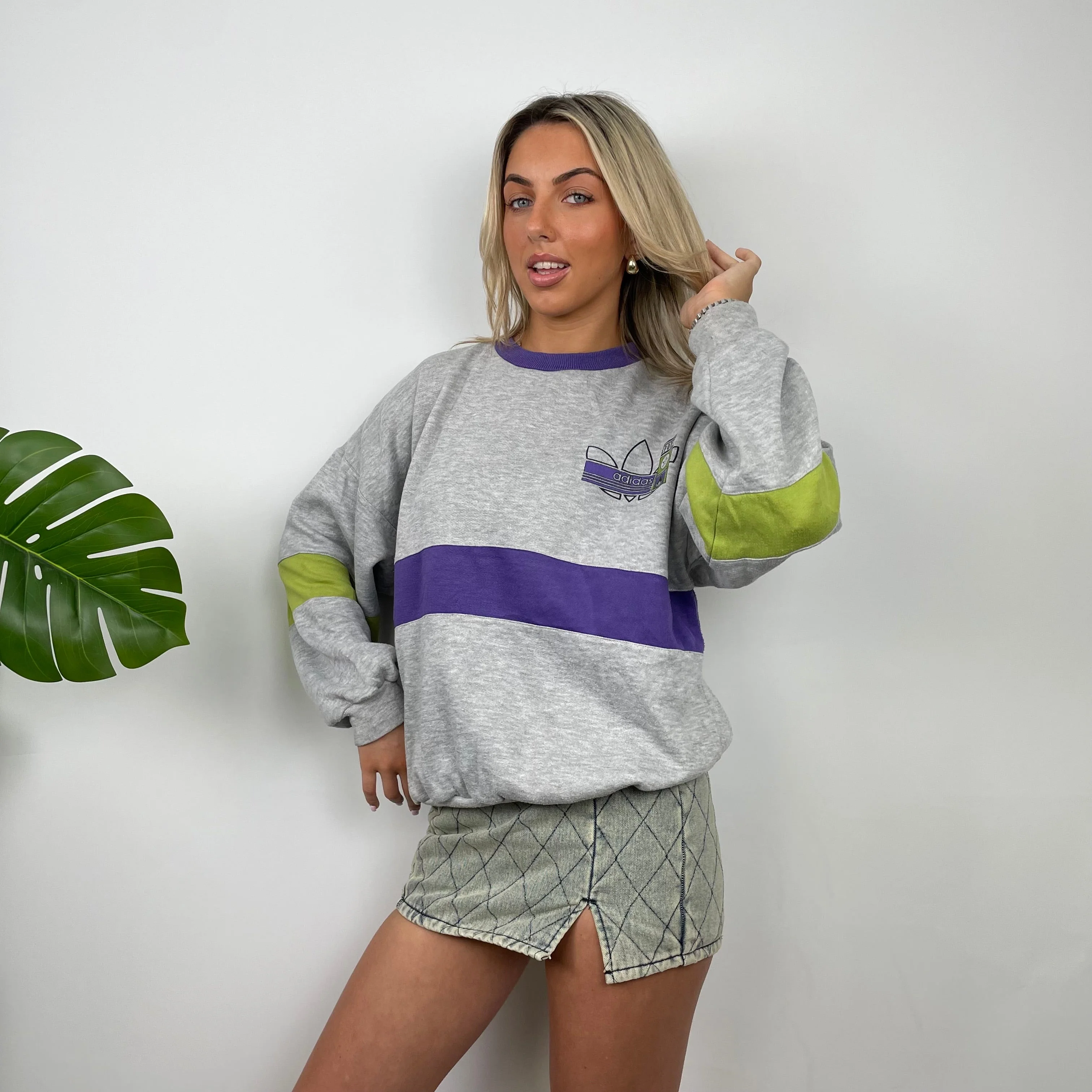 Adidas Grey Colour Block Sweatshirt (M) - Image 9