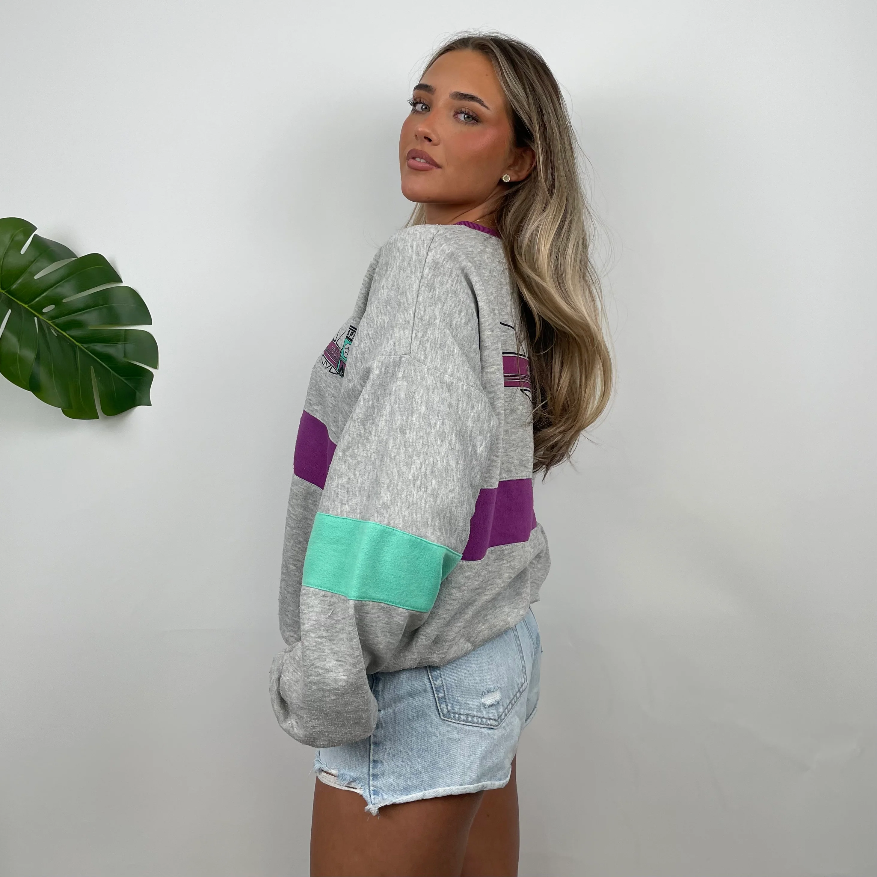 Adidas Grey Colour Block Sweatshirt (S) - Image 5
