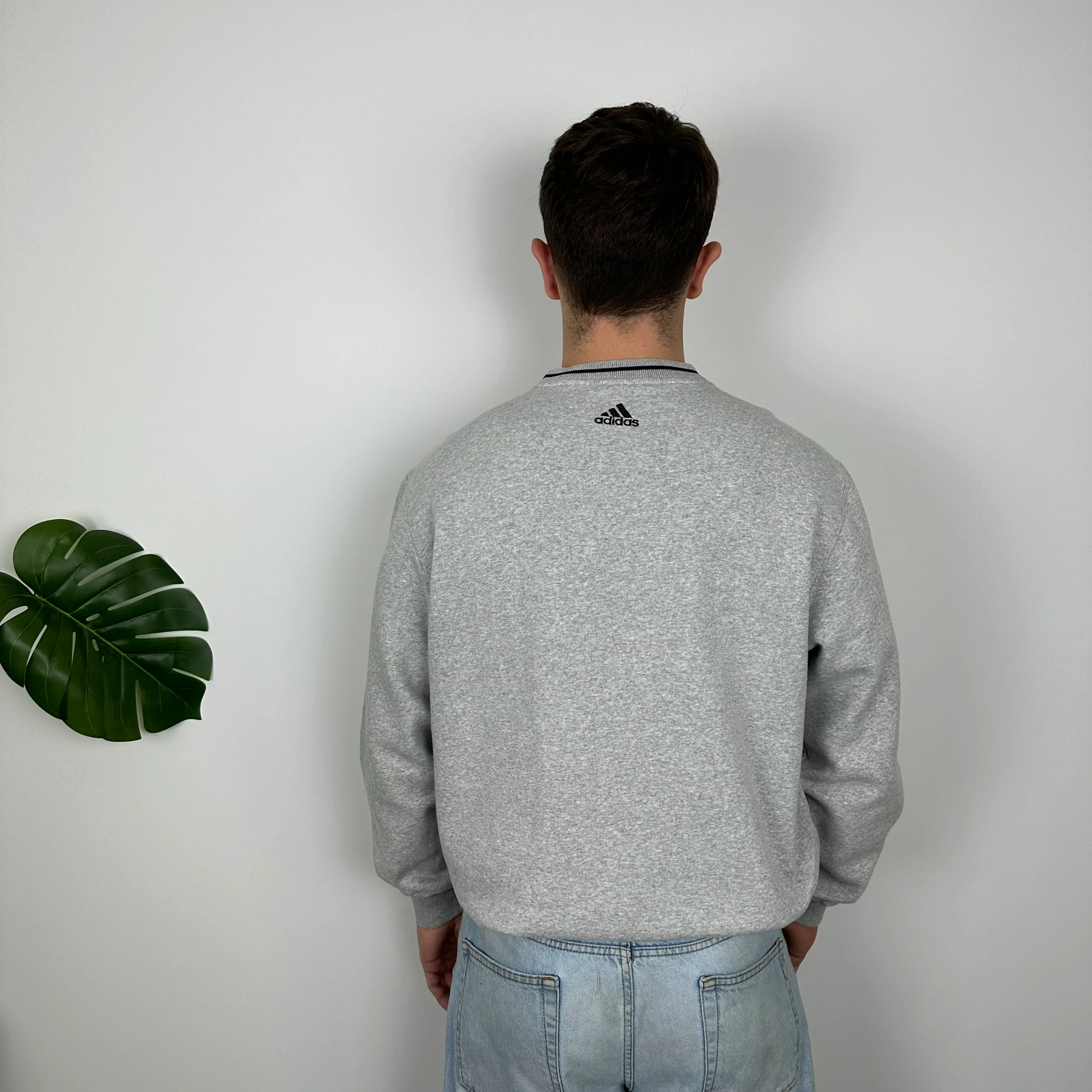 Adidas Grey Embroidered Spell Out Sweatshirt (XL) - Image 8