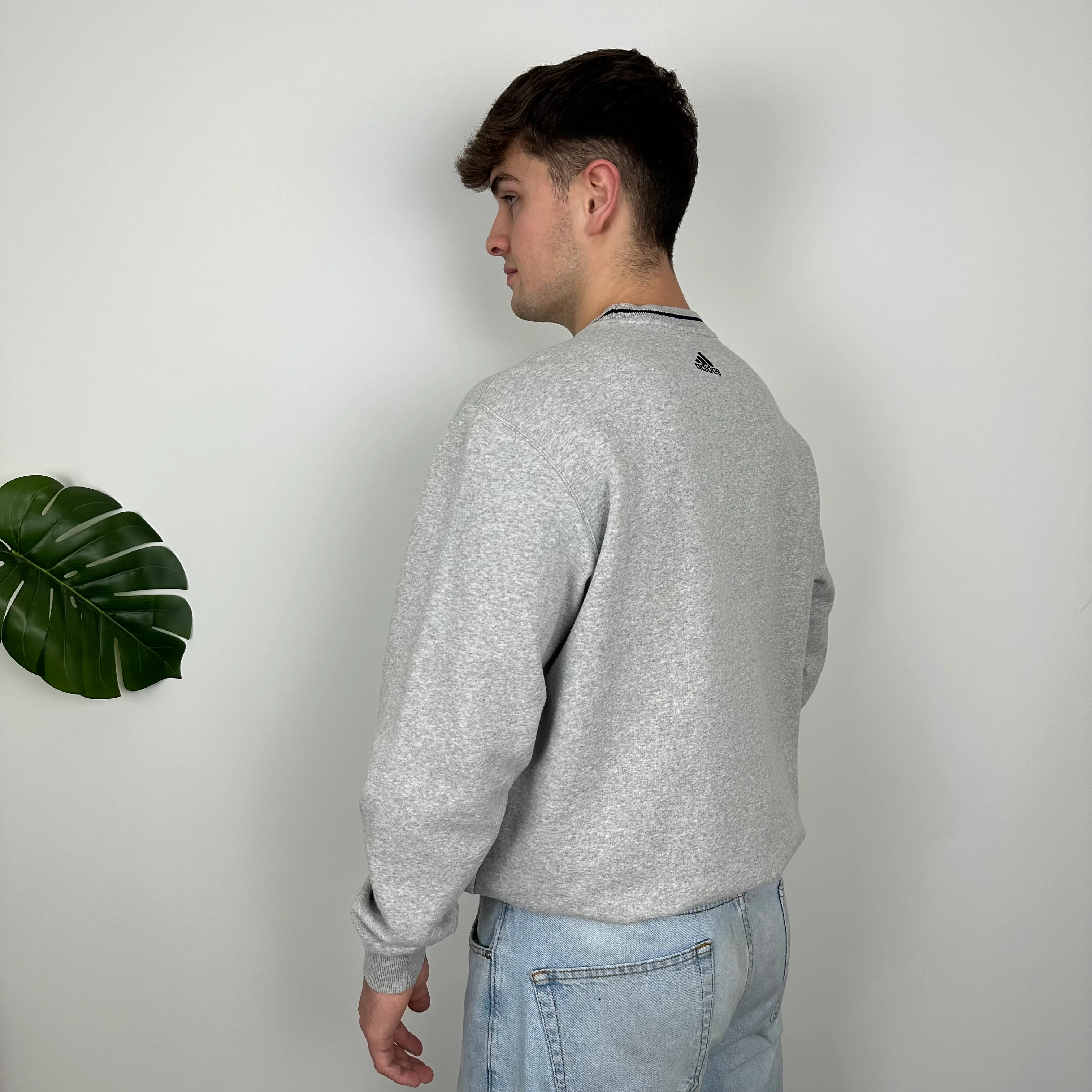 Adidas Grey Embroidered Spell Out Sweatshirt (XL) - Image 9