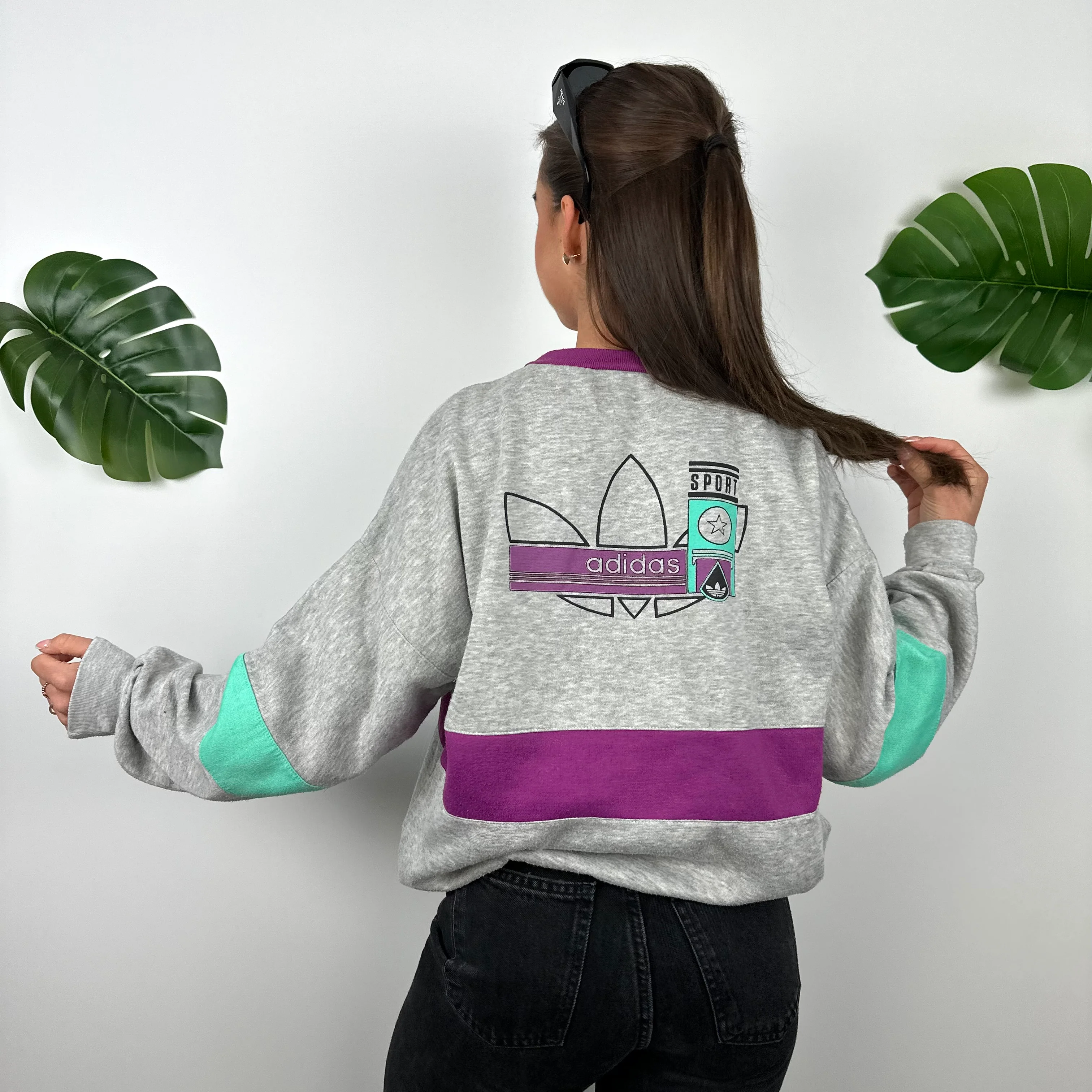 Adidas Grey Spell Out Sweatshirt (S) - Image 7