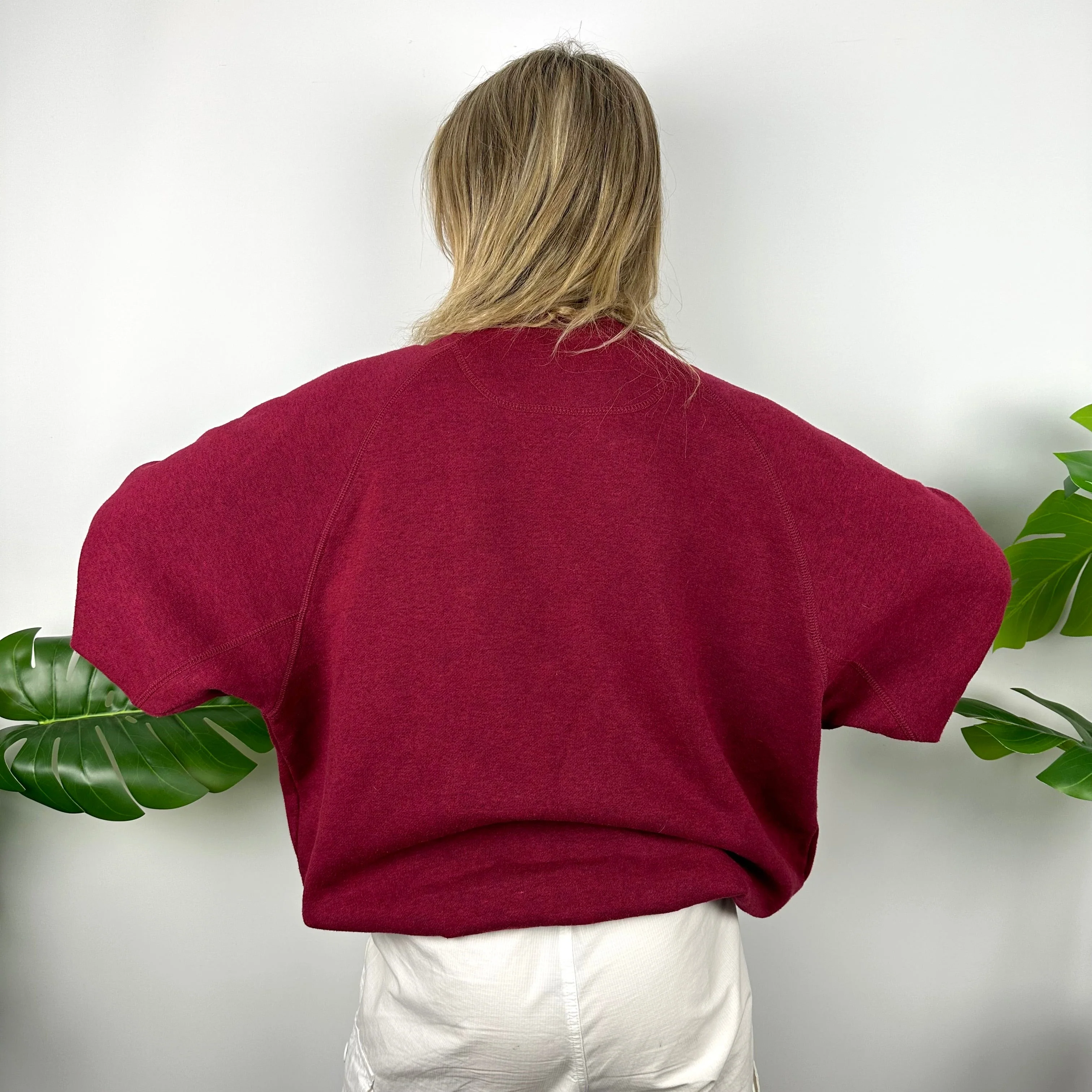 Adidas Maroon Embroidered Spell Out Sweatshirt (L) - Image 4