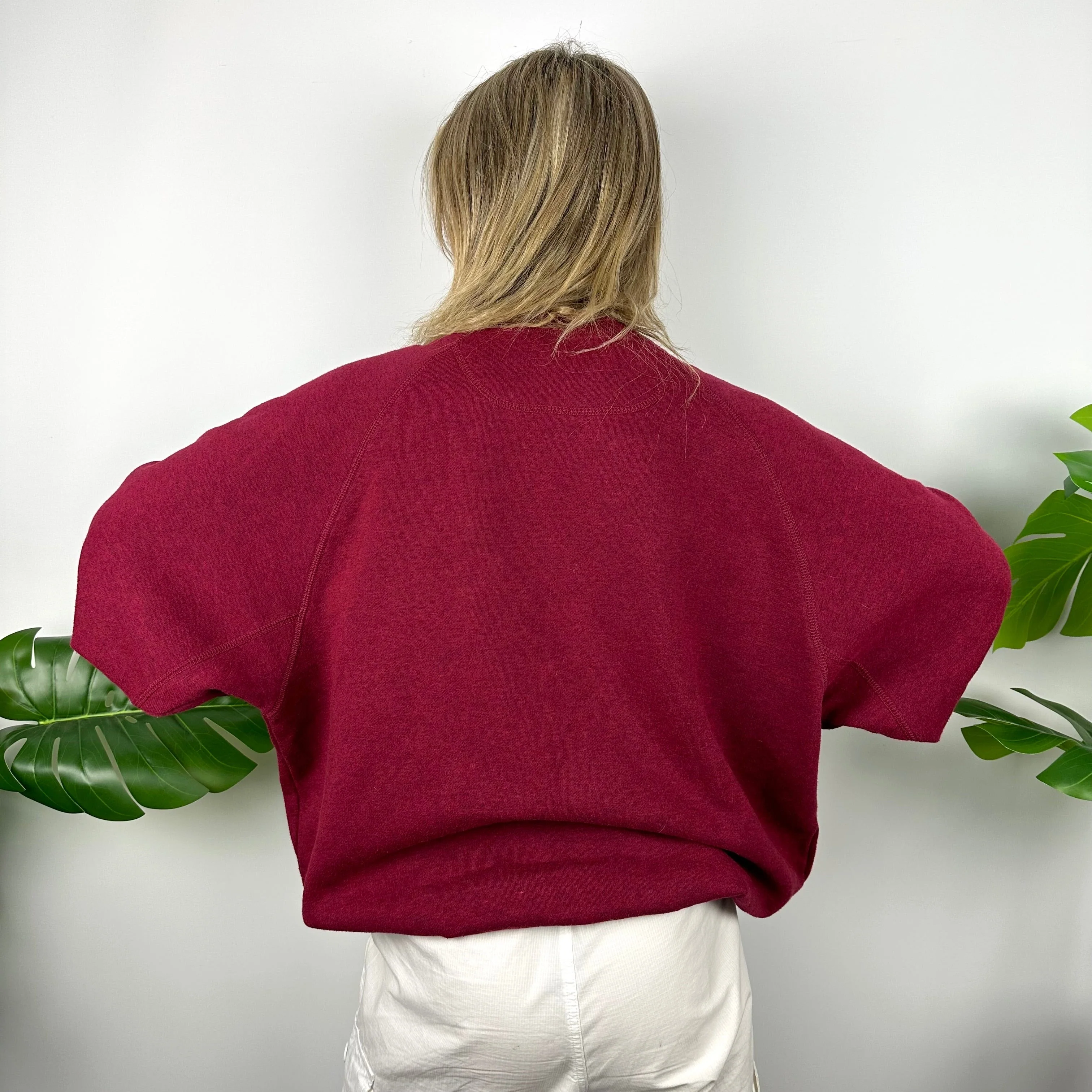 Adidas Maroon Embroidered Spell Out Sweatshirt (L) - Image 4