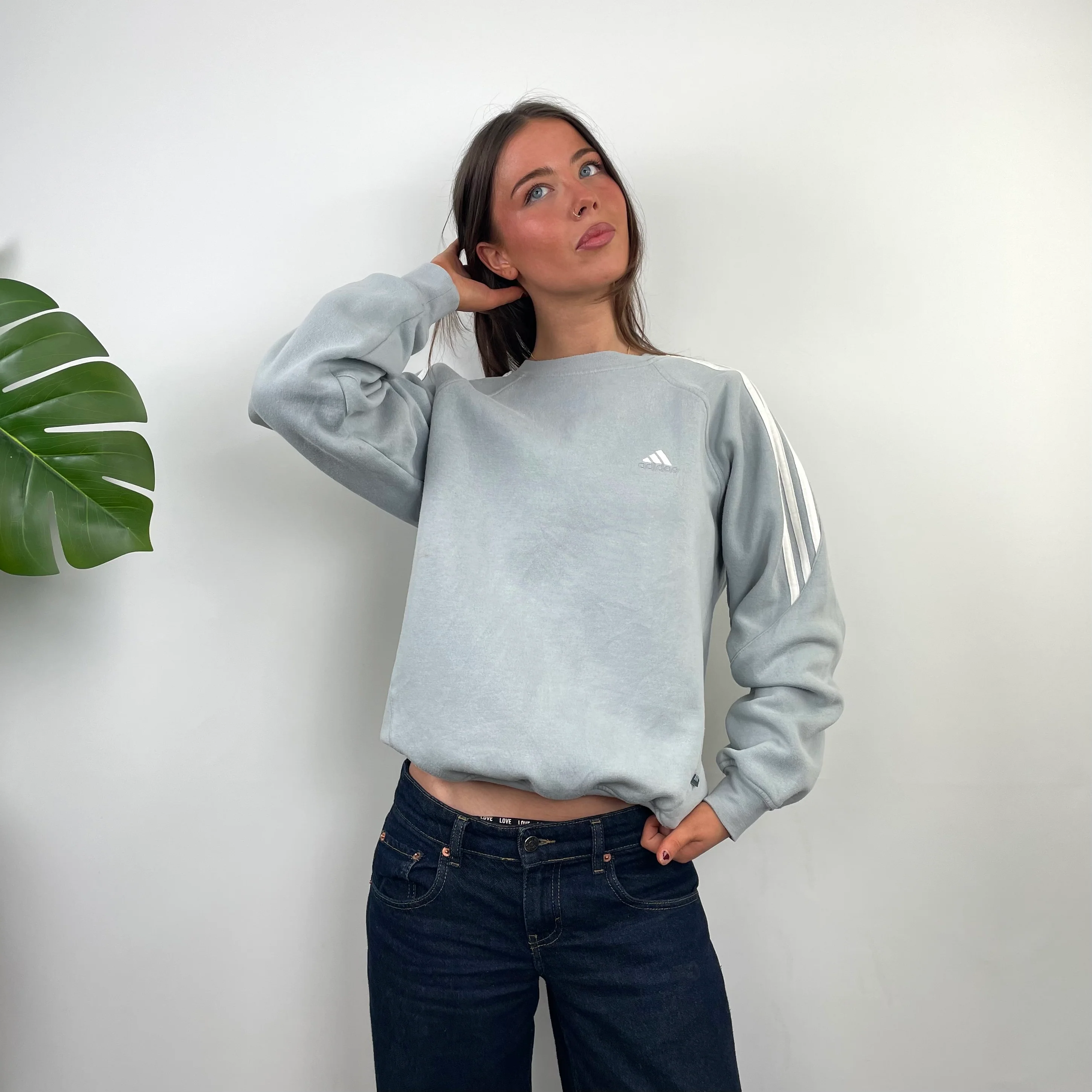 Adidas Mint Green Embroidered Spell Out Sweatshirt (M) - Image 4