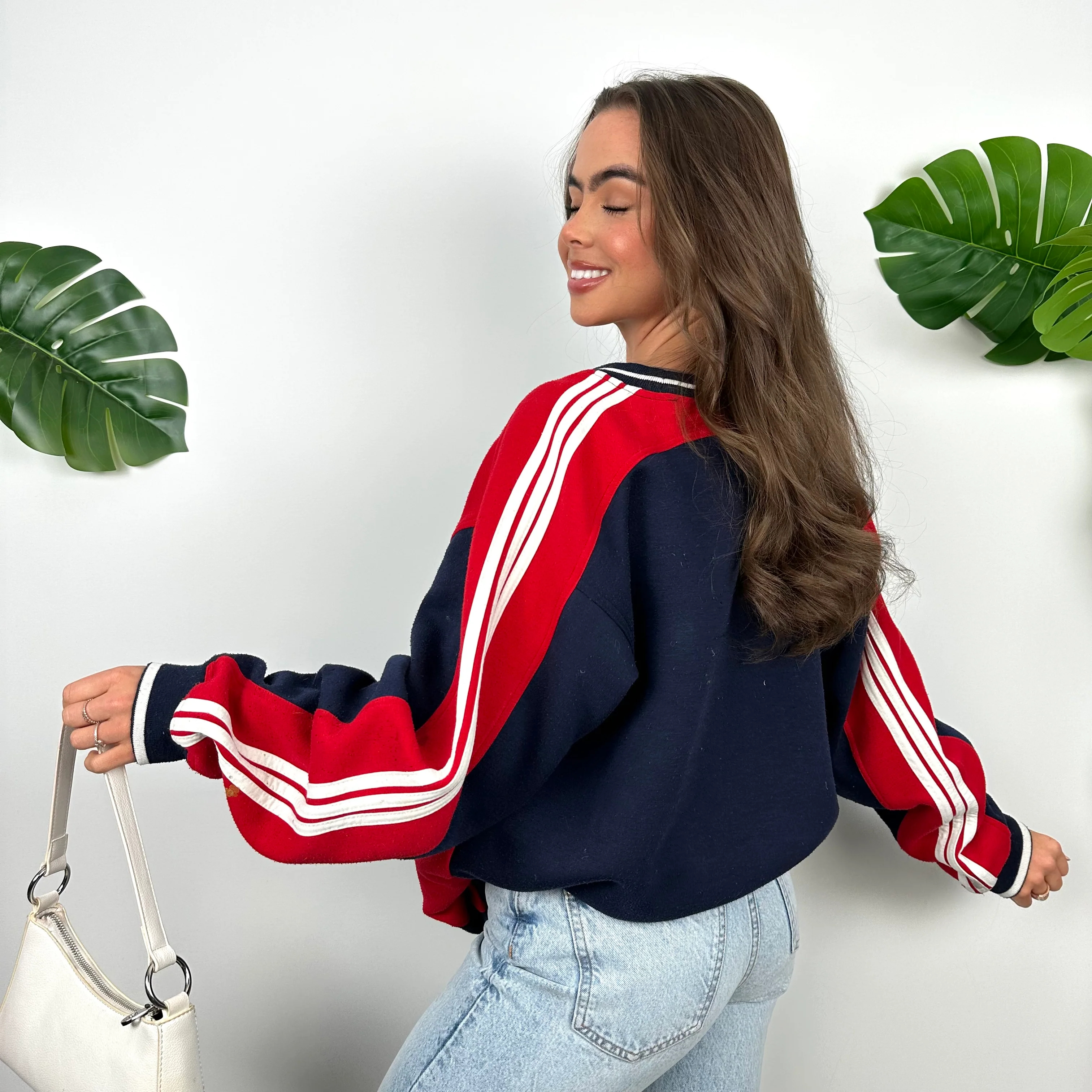 Adidas Navy and Red Embroidered Spell Out Sweatshirt (L) - Image 6