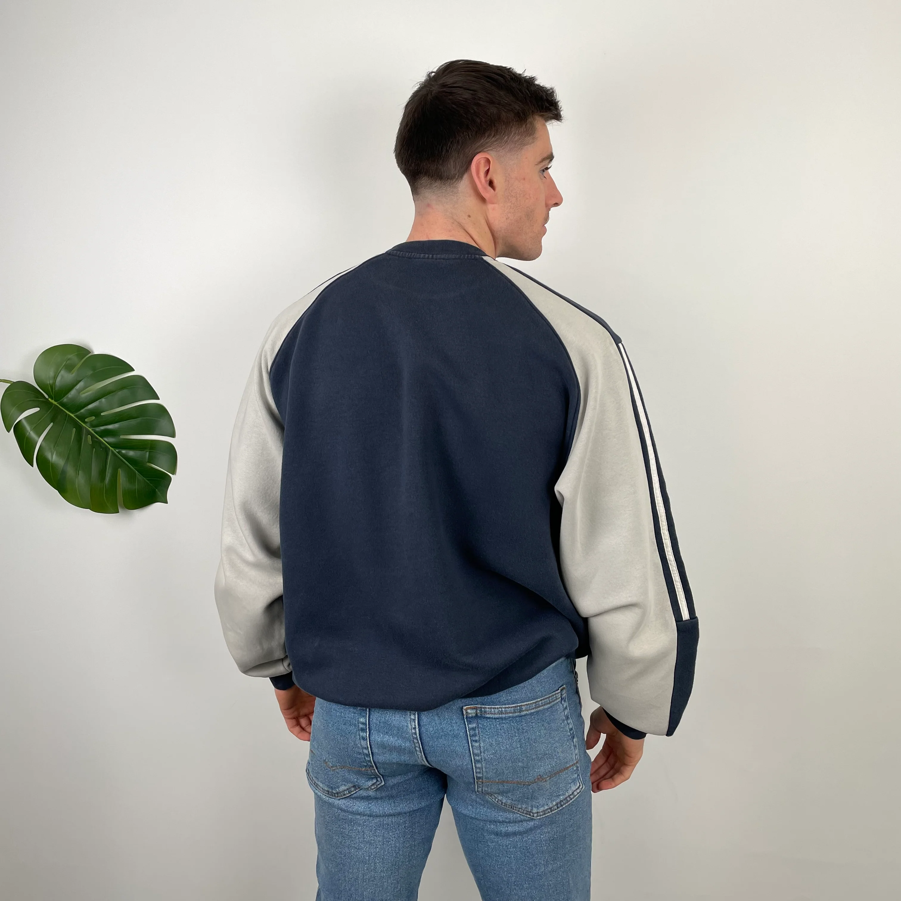 Adidas Navy Embroidered Spell Out Sweatshirt (XL) - Image 7
