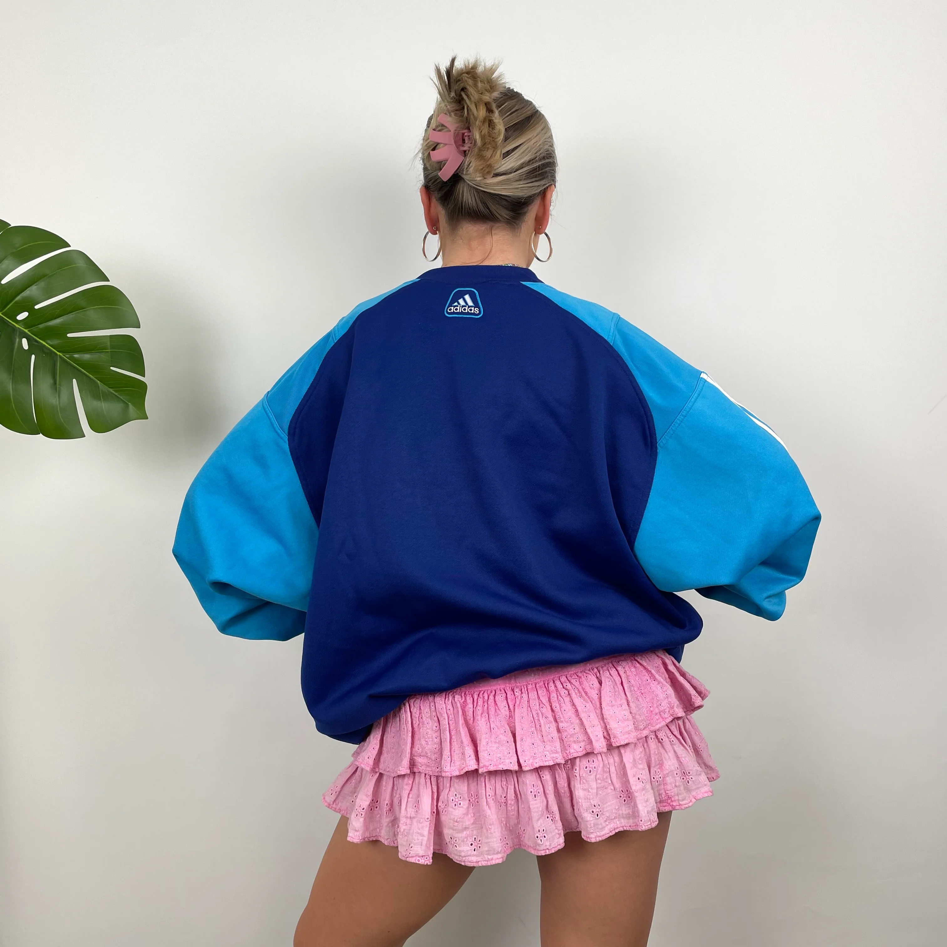 Adidas Navy Embroidered Spell Out Sweatshirt (L) - Image 6