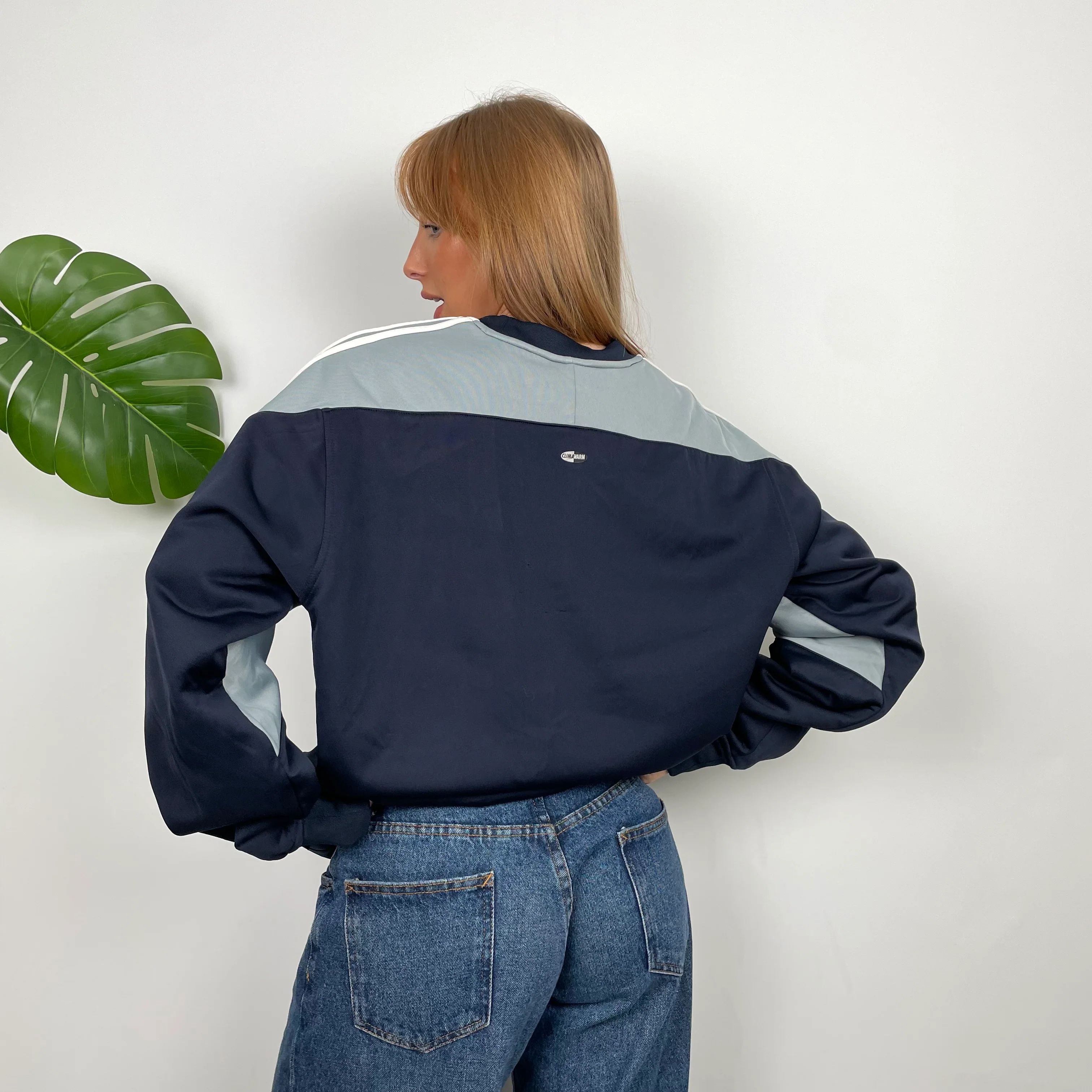 Adidas Navy Embroidered Spell Out Sweatshirt (L) - Image 4