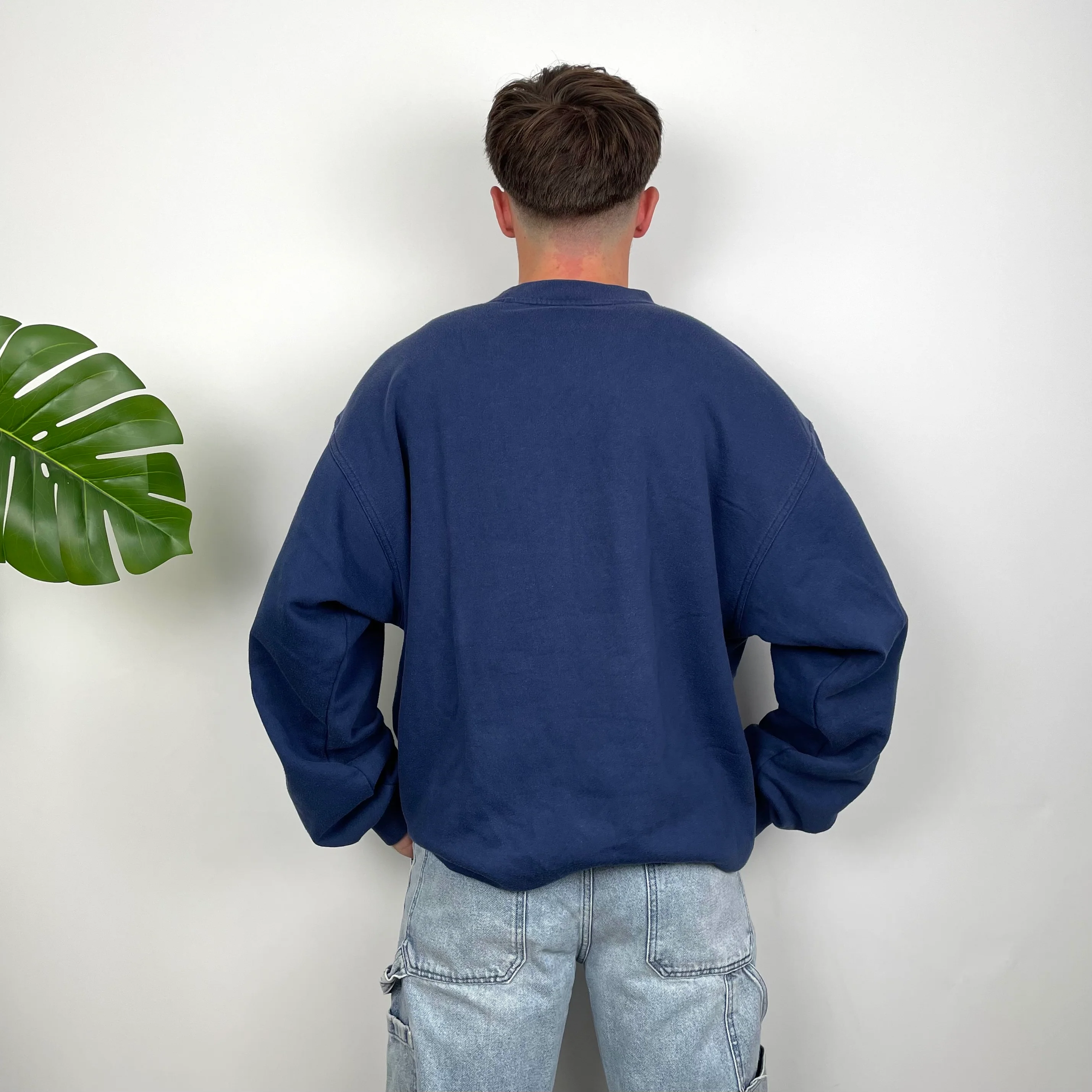 Adidas Navy Embroidered Spell Out Sweatshirt (XL) - Image 4