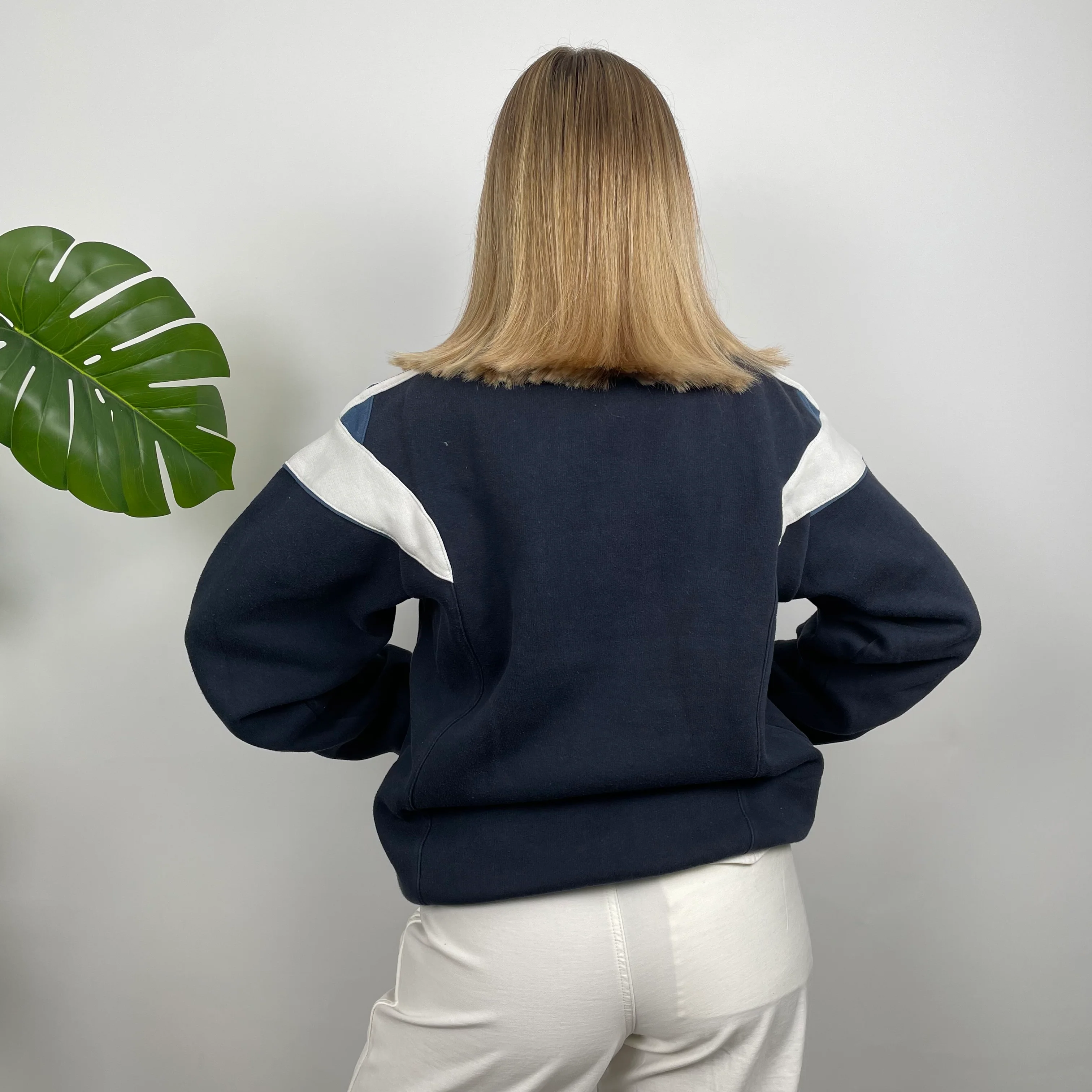 Adidas Navy Embroidered Spell Out Sweatshirt (L) - Image 4