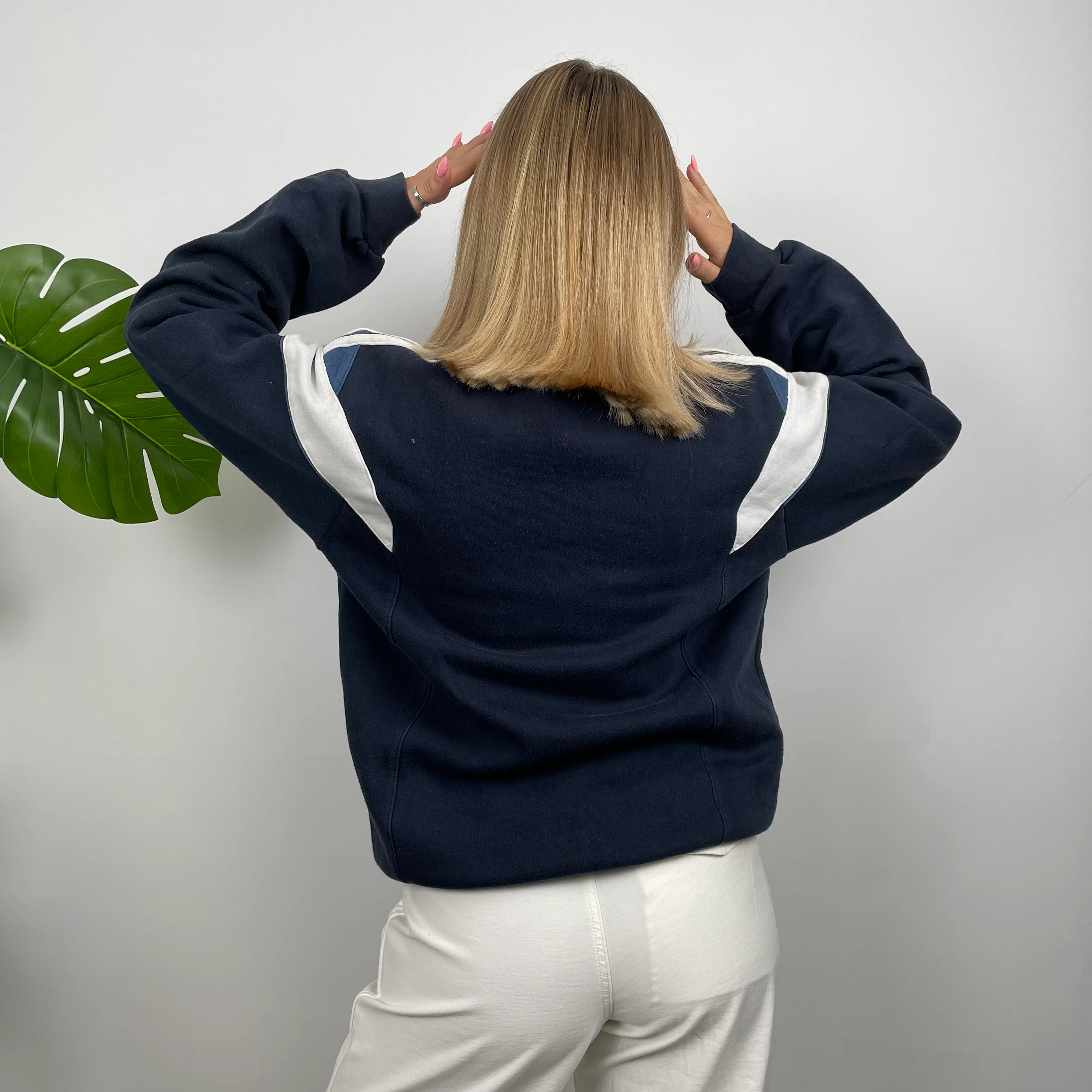 Adidas Navy Embroidered Spell Out Sweatshirt (L) - Image 5