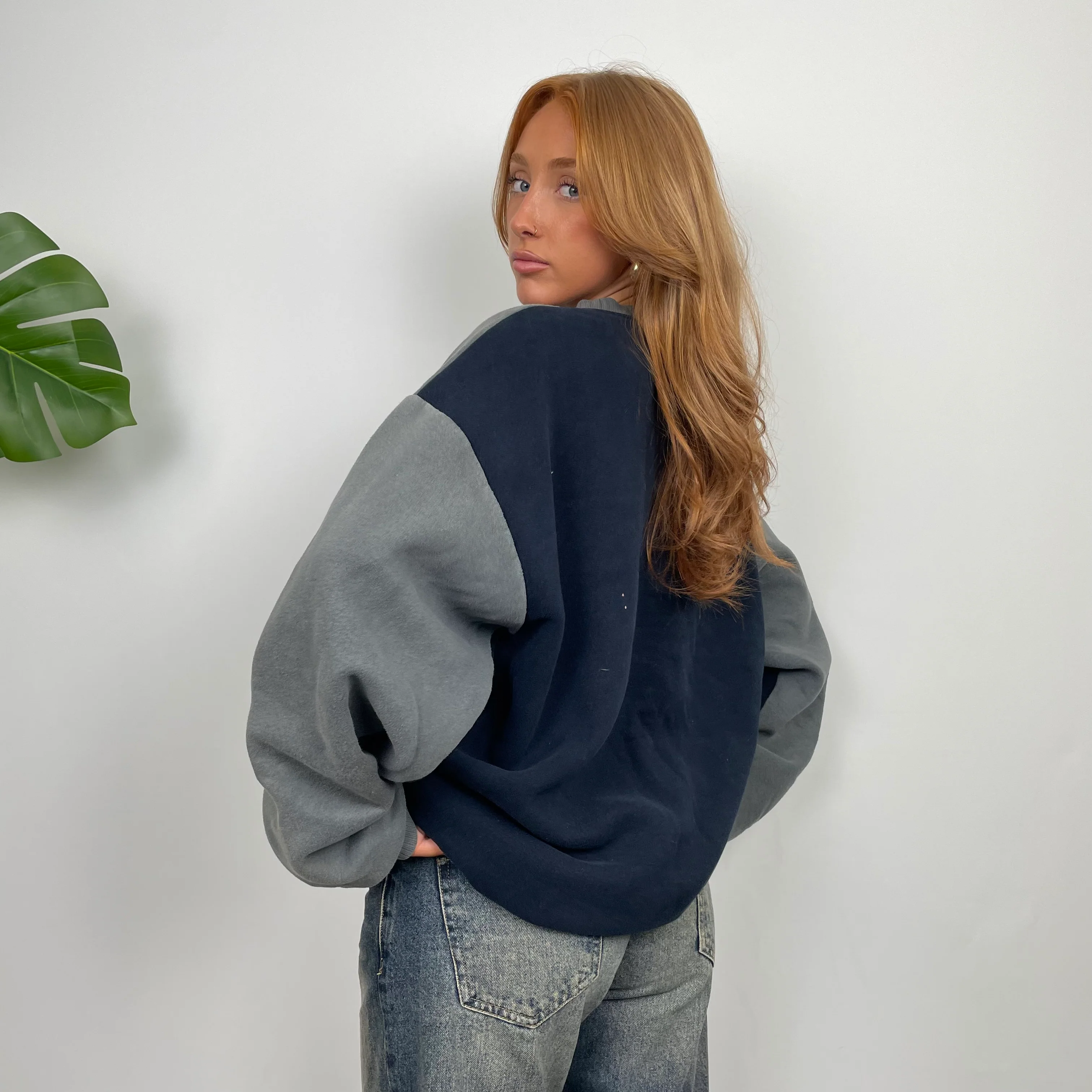 Adidas Navy Embroidered Spell Out Sweatshirt (XXL) - Image 3