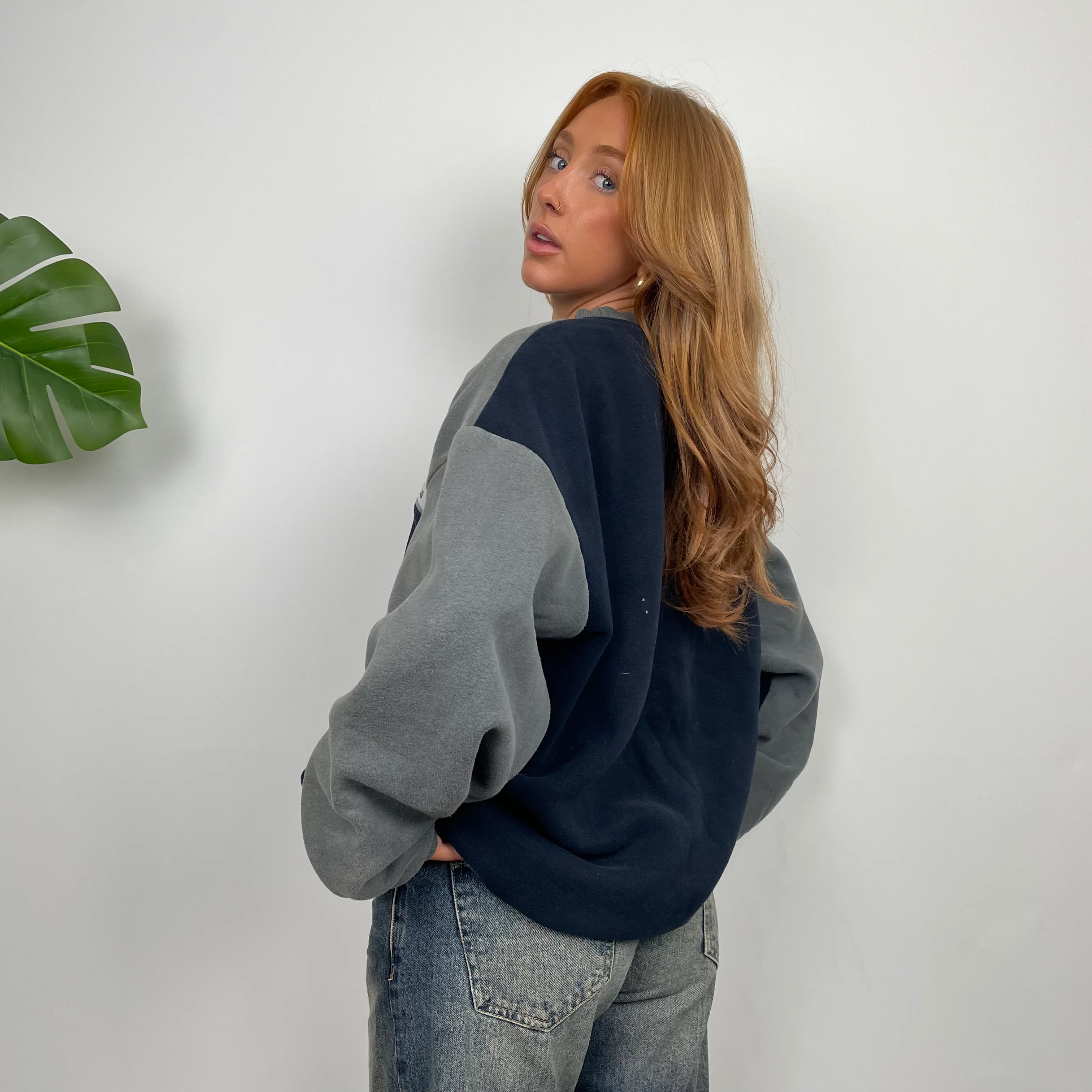 Adidas Navy Embroidered Spell Out Sweatshirt (XXL) - Image 6