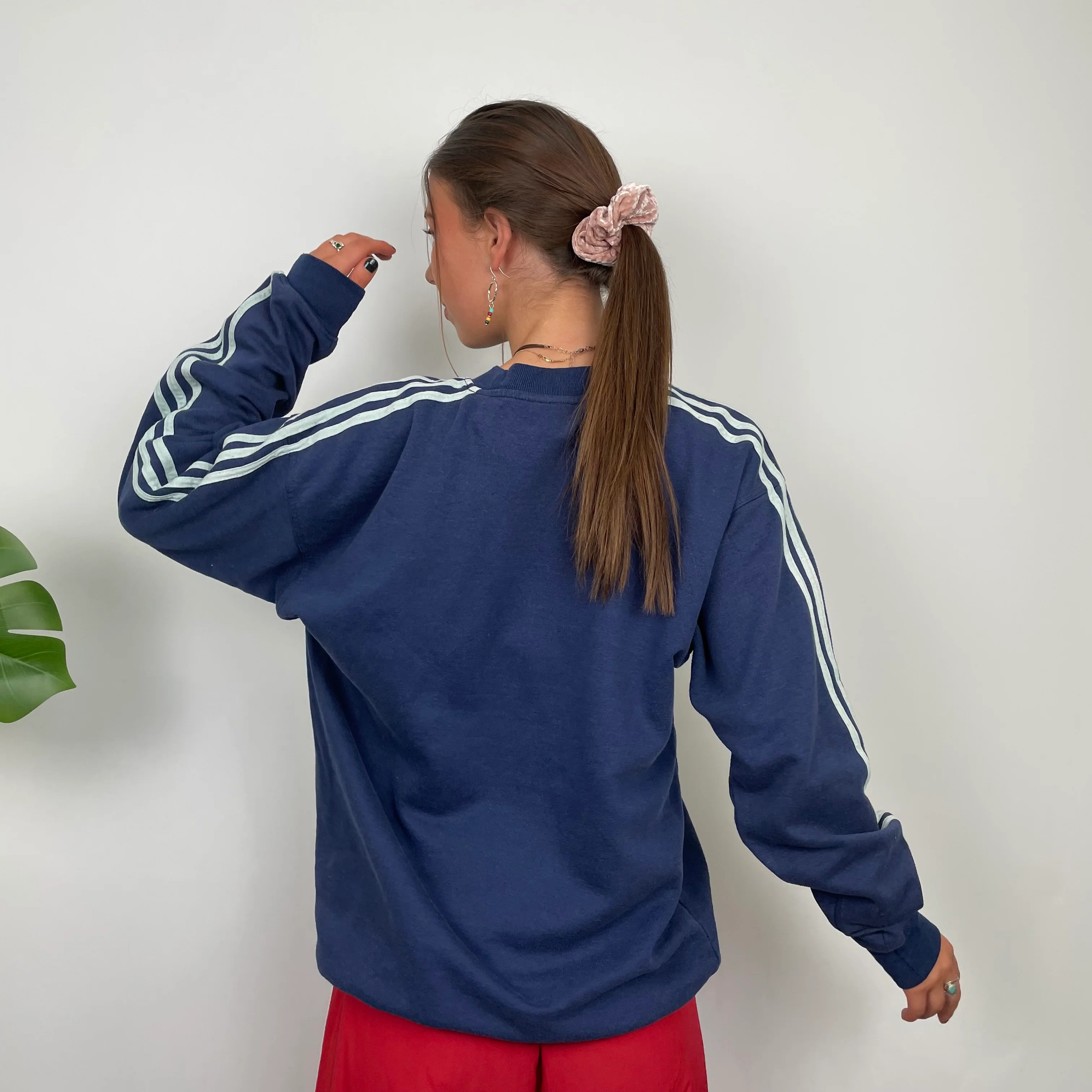Adidas Navy Embroidered Spell Out Sweatshirt (L) - Image 6