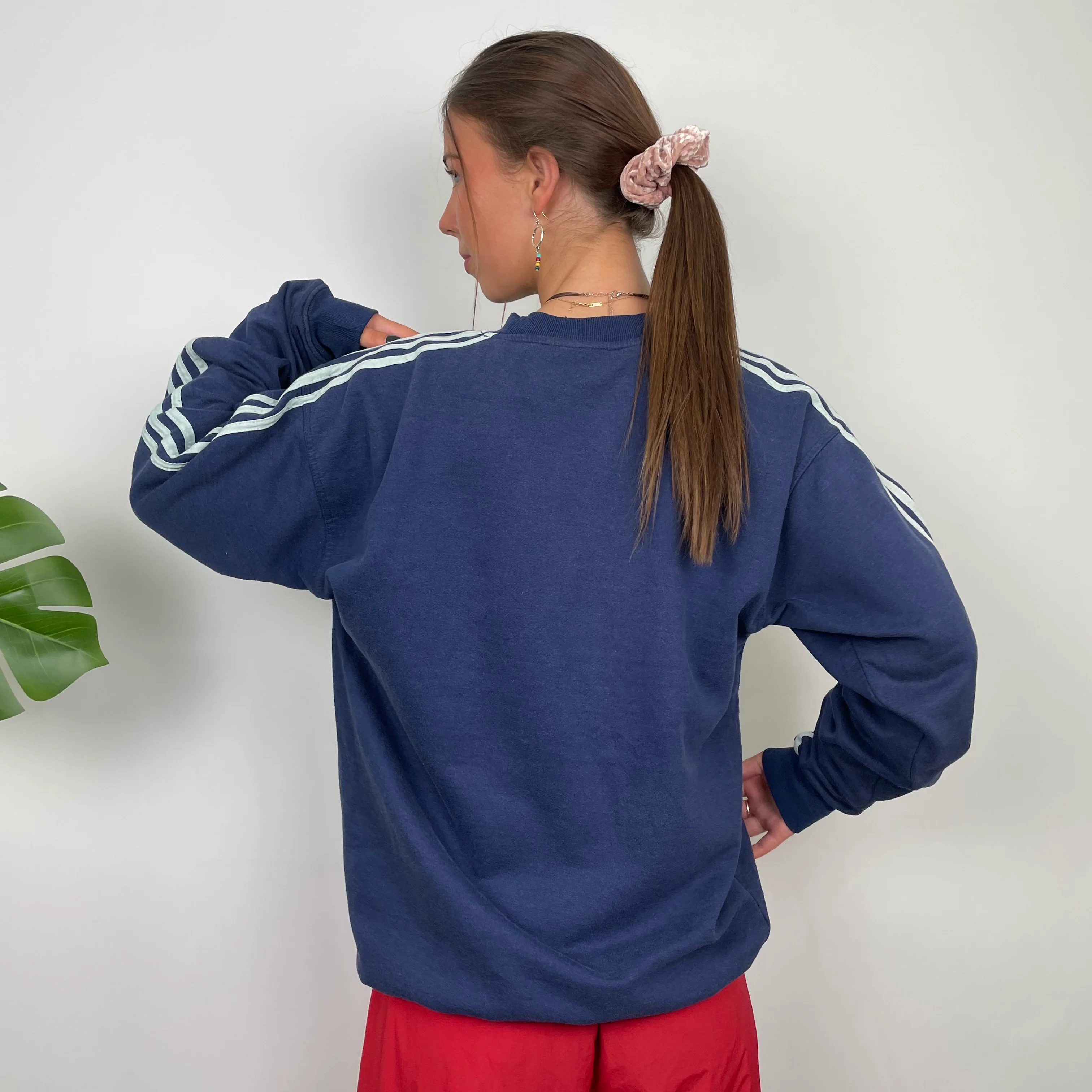 Adidas Navy Embroidered Spell Out Sweatshirt (L) - Image 8