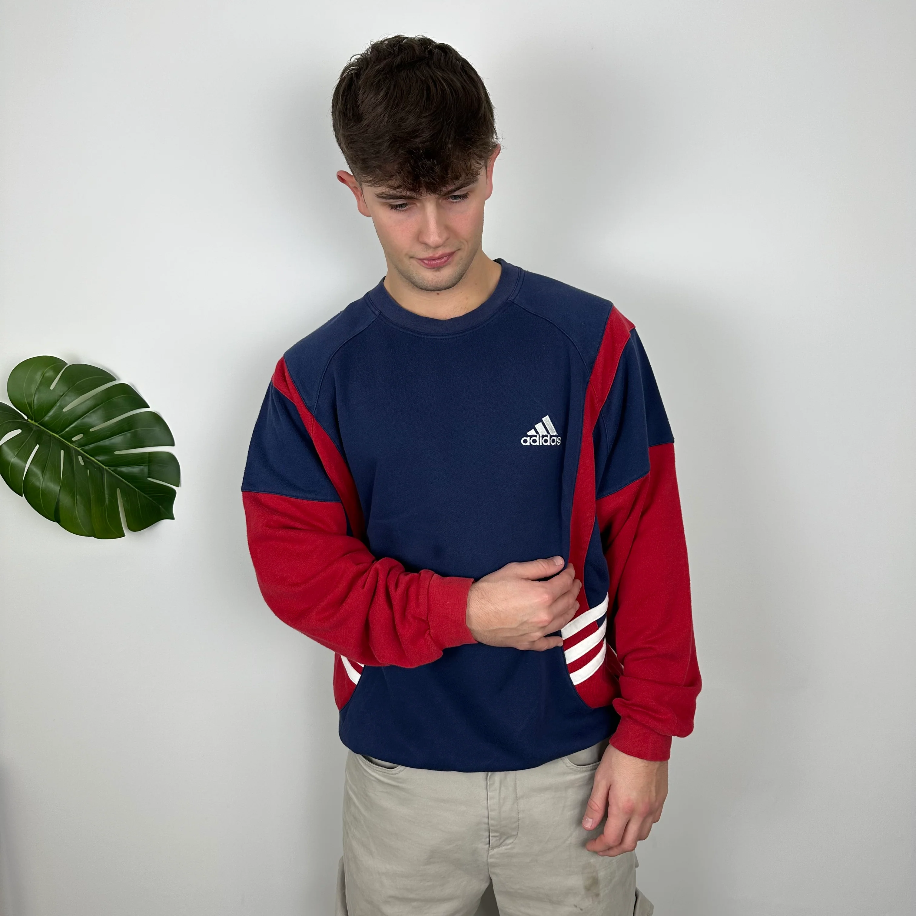 Adidas Navy Embroidered Spell Out Sweatshirt (L) - Image 5