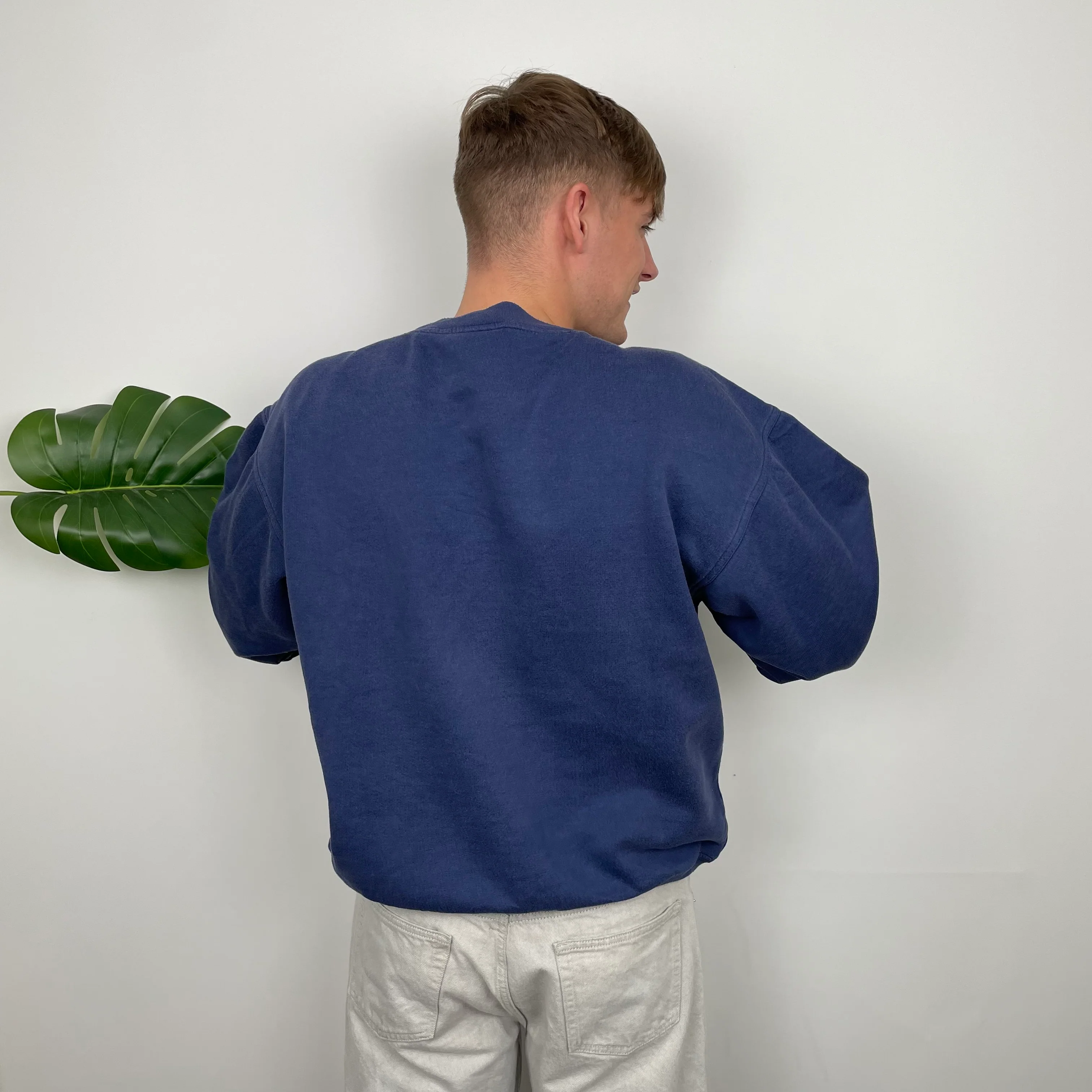 Adidas Navy Embroidered Spell Out Sweatshirt (S) - Image 6