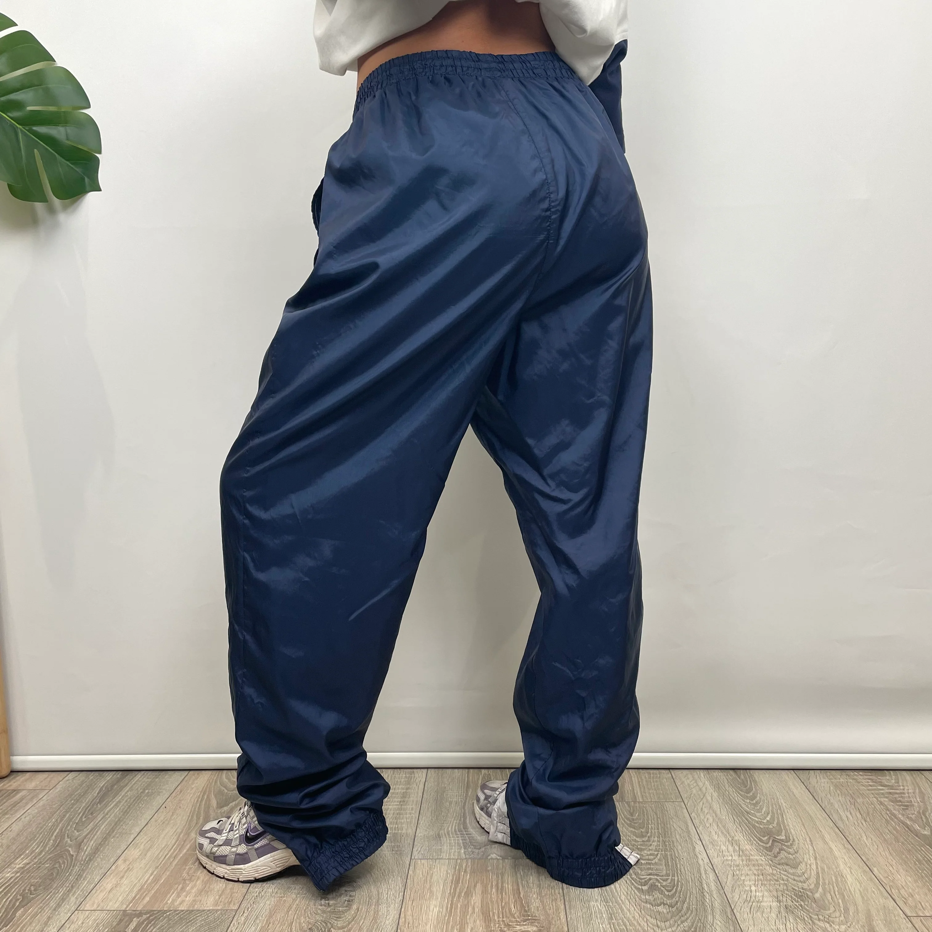 Adidas Navy Embroidered Spell Out Track Pants (L) - Image 5