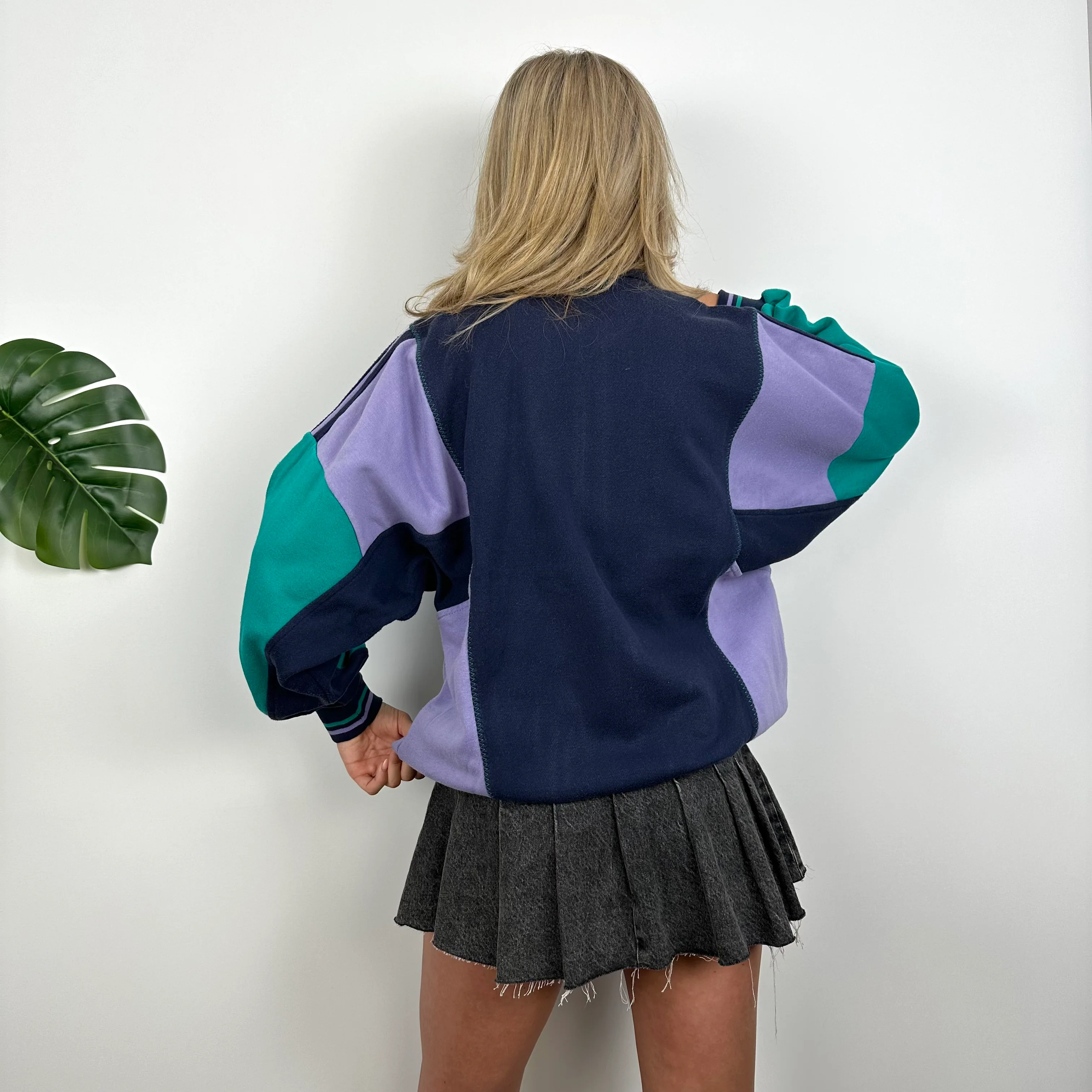 Adidas Navy Embroidered Spell Out Zip Up Jacket (M) - Image 5