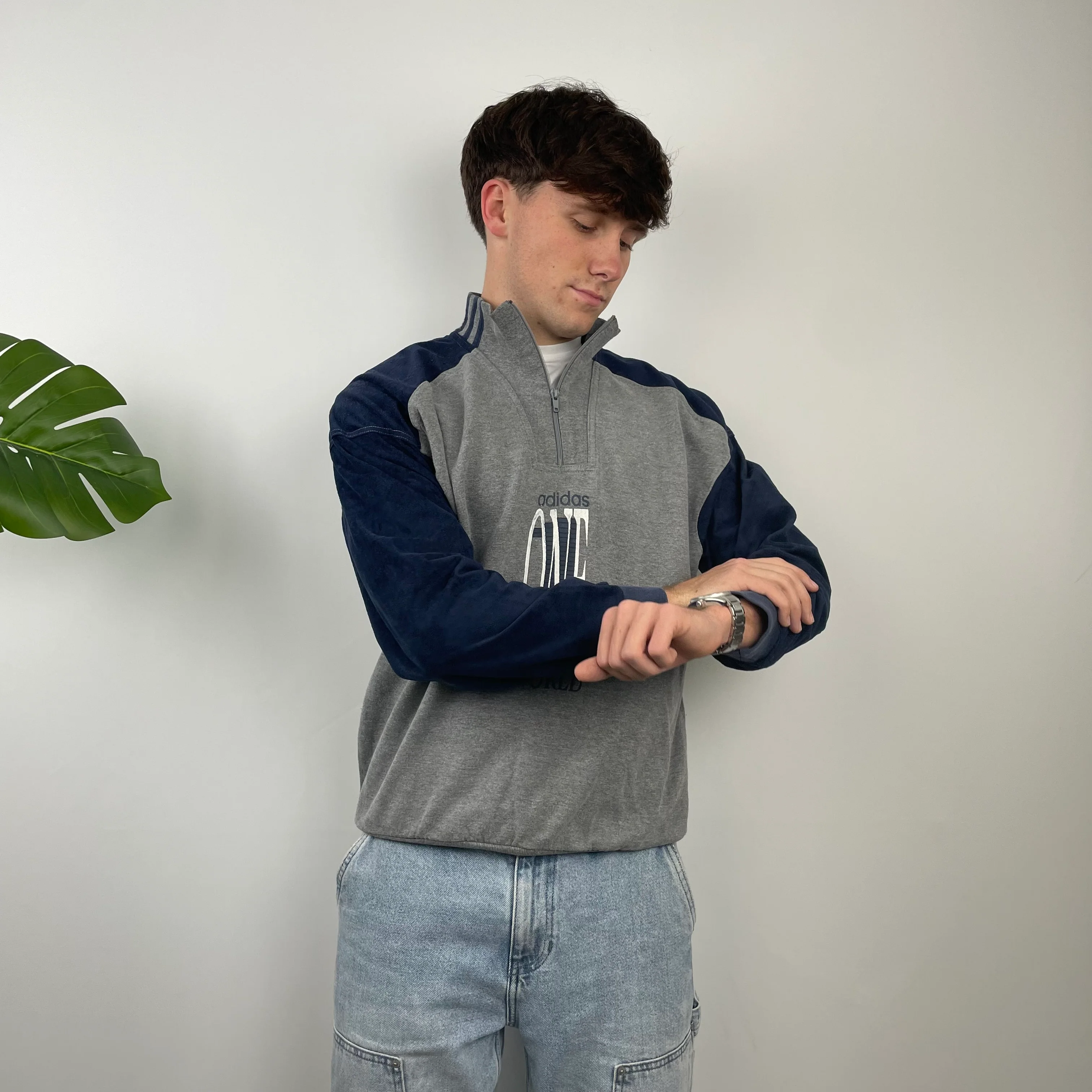 Adidas One World RARE Spell Out Quarter Zip Sweatshirt (M) - Image 4