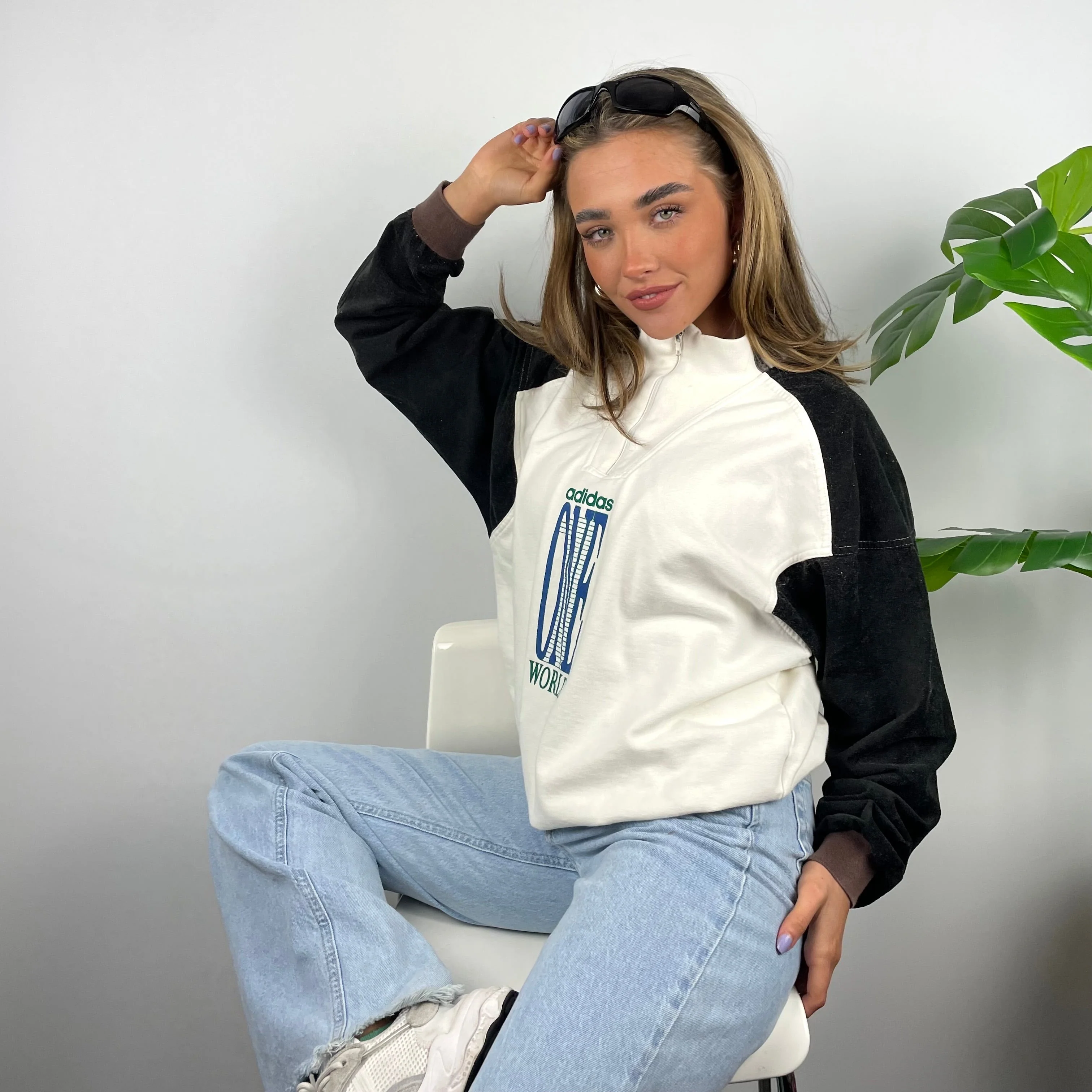 Adidas One World RARE Spell Out Quarter Zip Sweatshirt (S) - Image 6