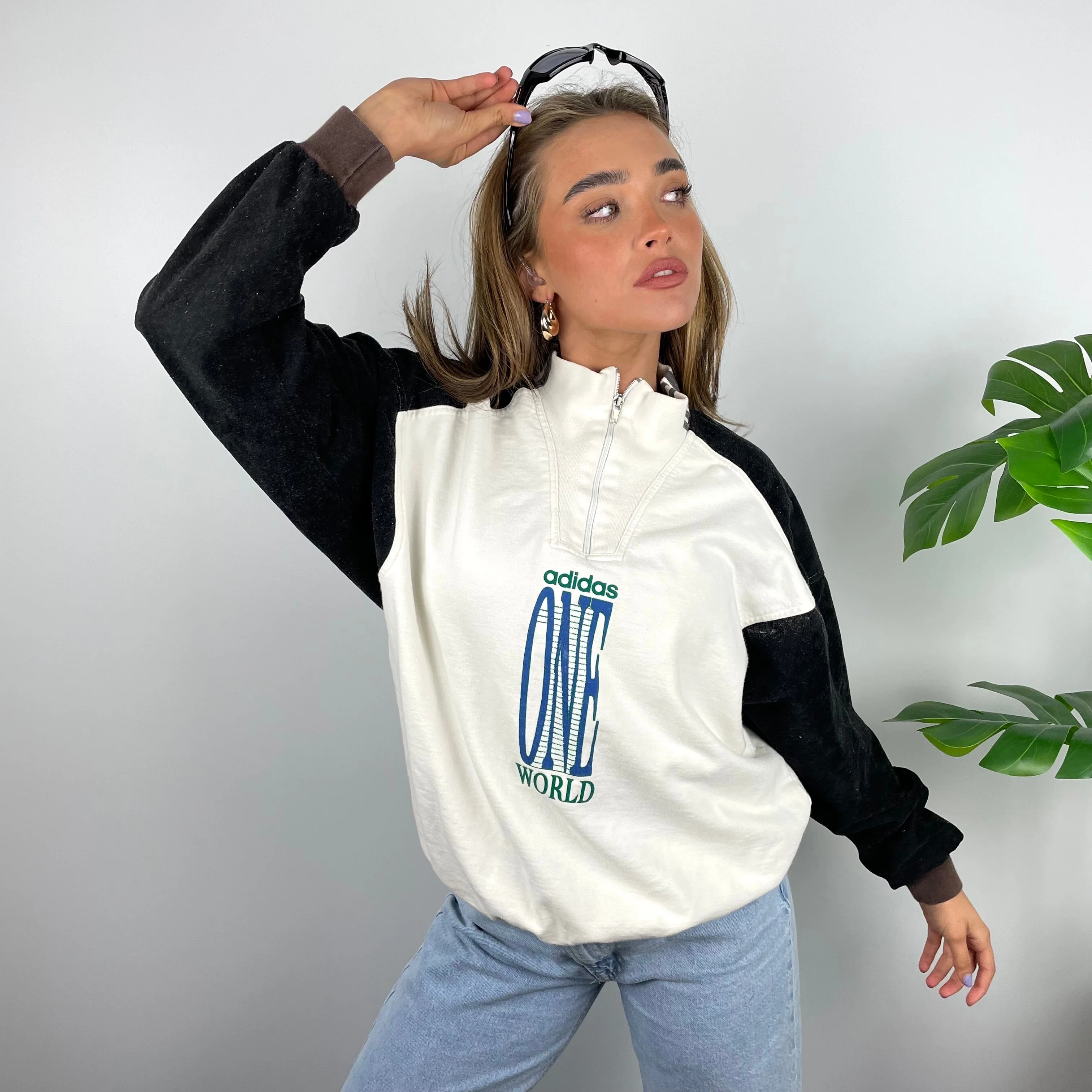 Adidas One World RARE Spell Out Quarter Zip Sweatshirt (S) - Image 8