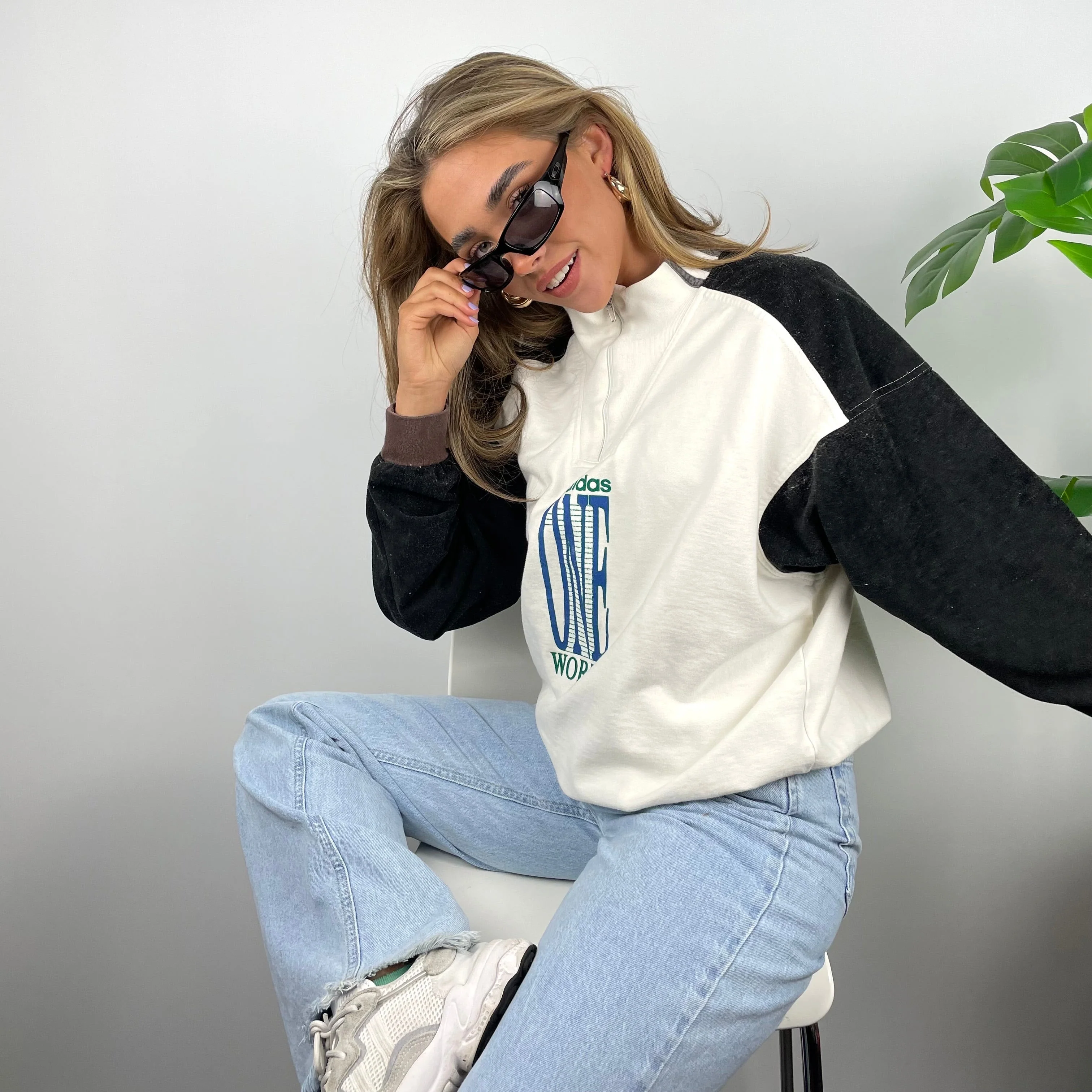 Adidas One World RARE Spell Out Quarter Zip Sweatshirt (S) - Image 9