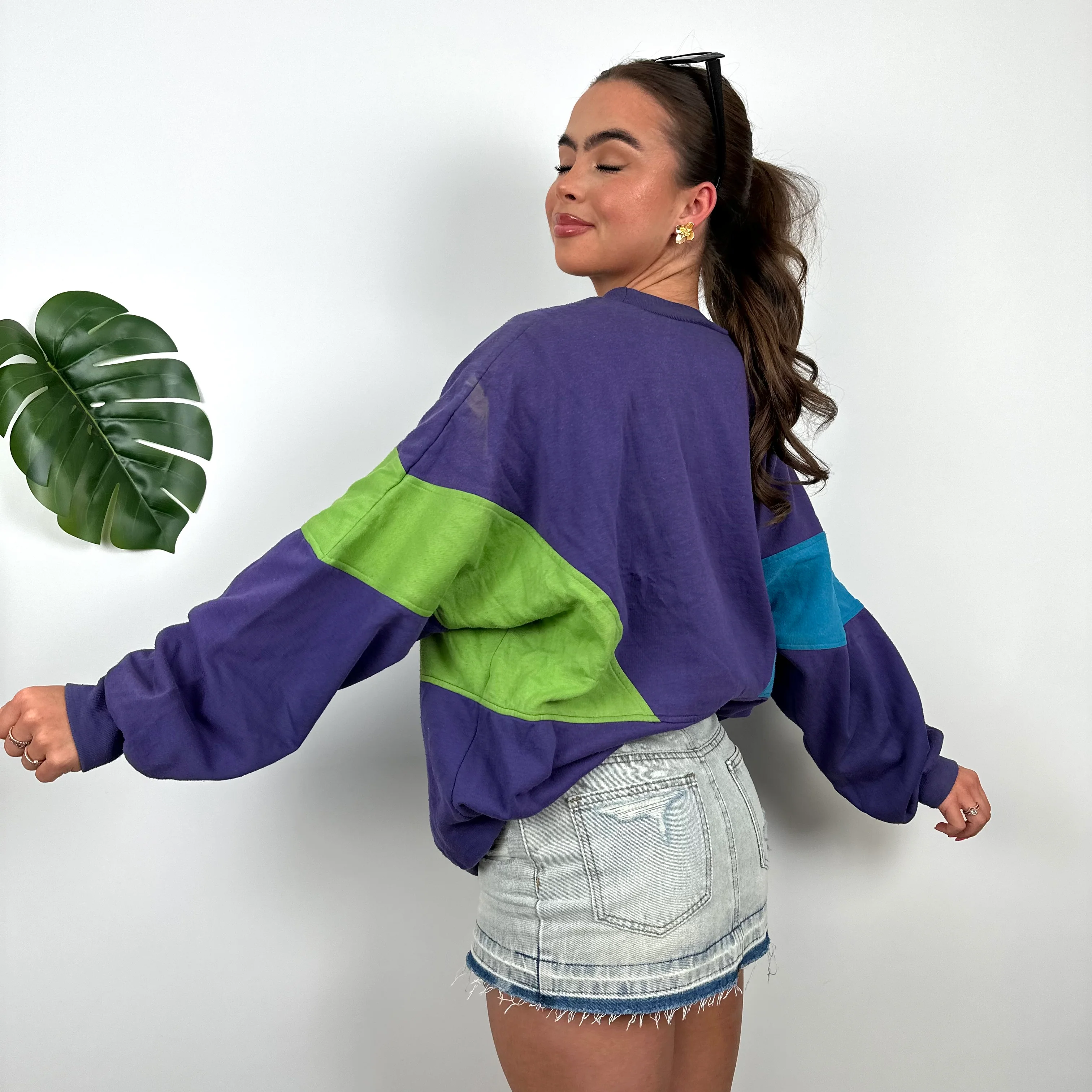 Adidas Purple Colour Block Sweatshirt (M) - Image 5