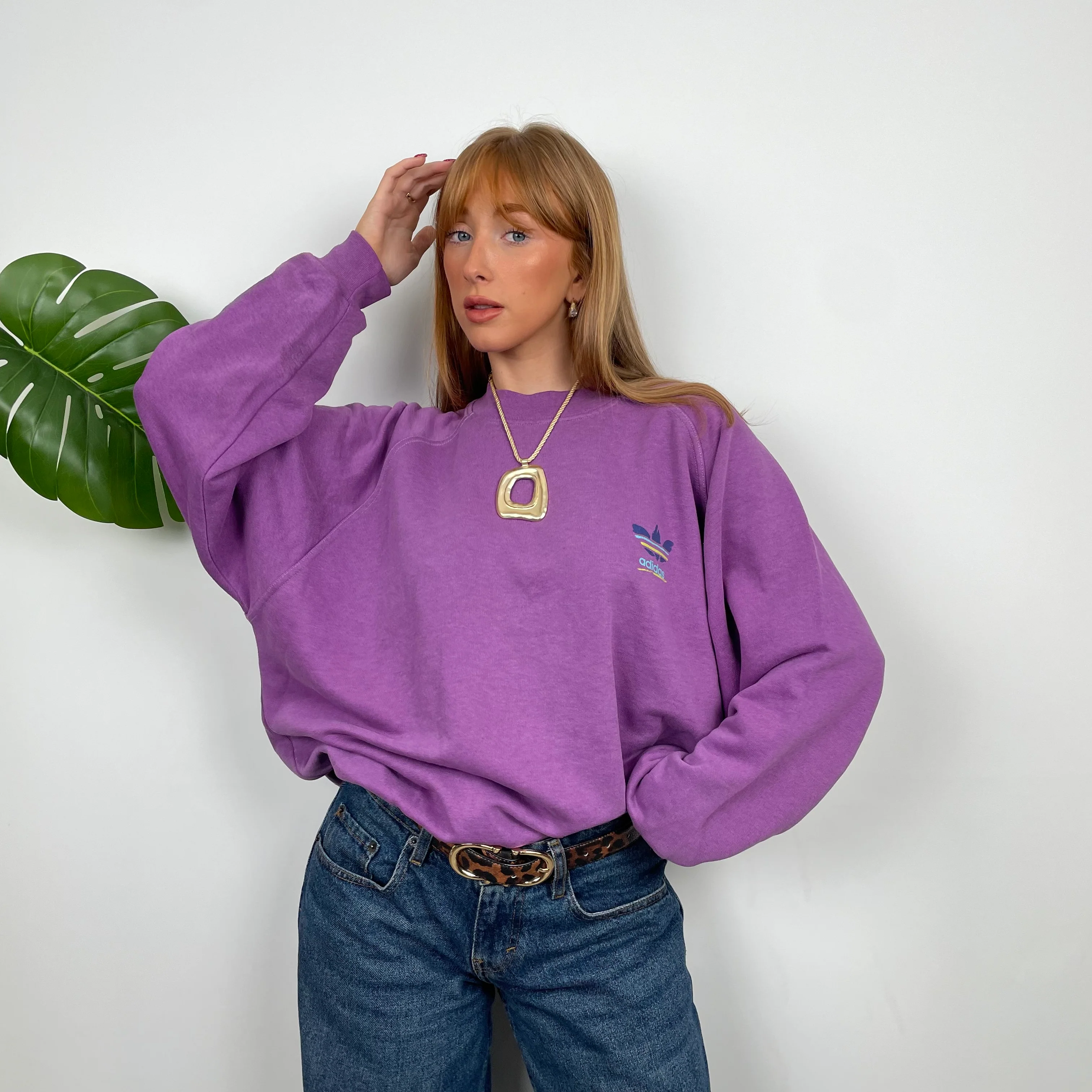 Adidas Purple Colour Sweatshirt (M) - Image 2