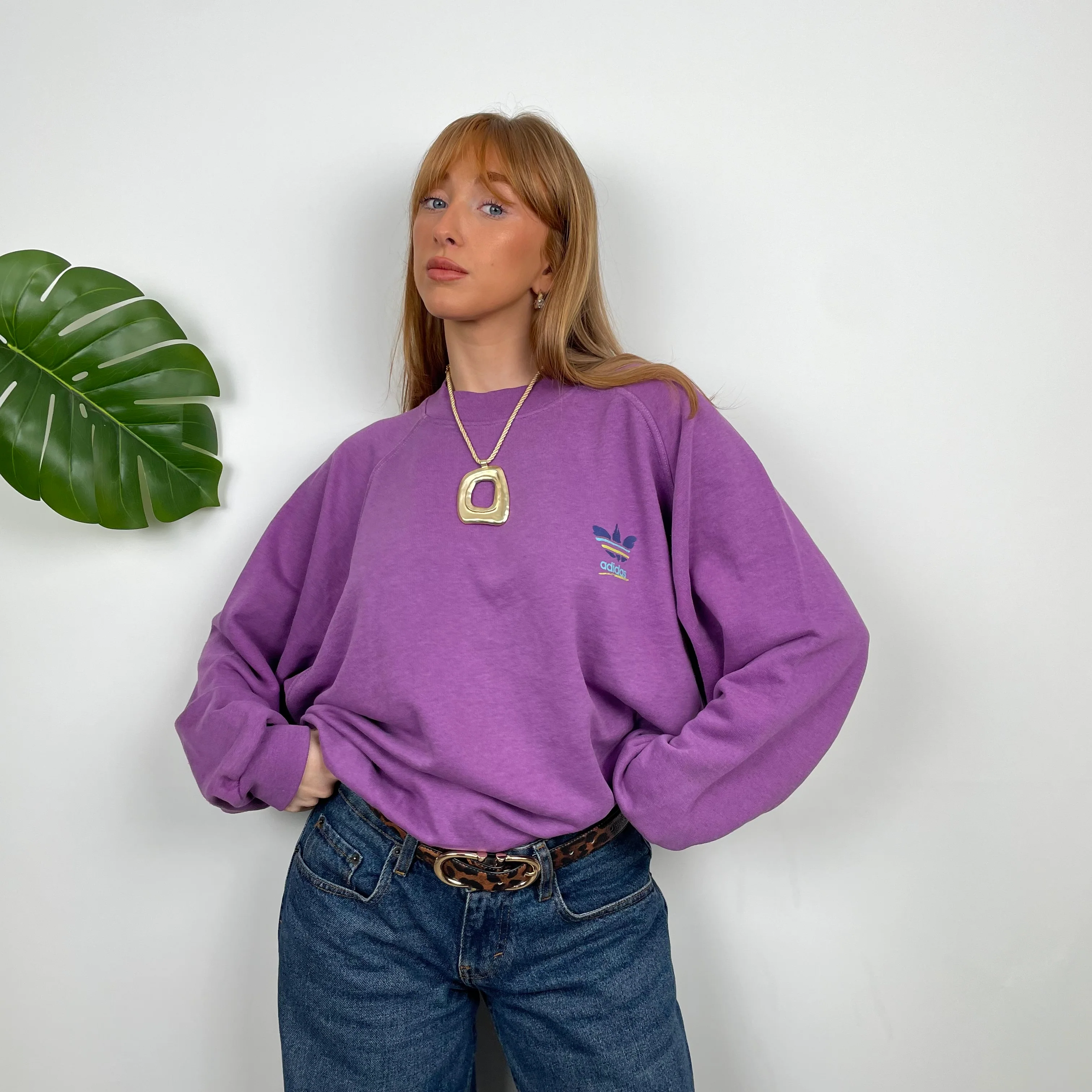 Adidas Purple Colour Sweatshirt (M) - Image 3