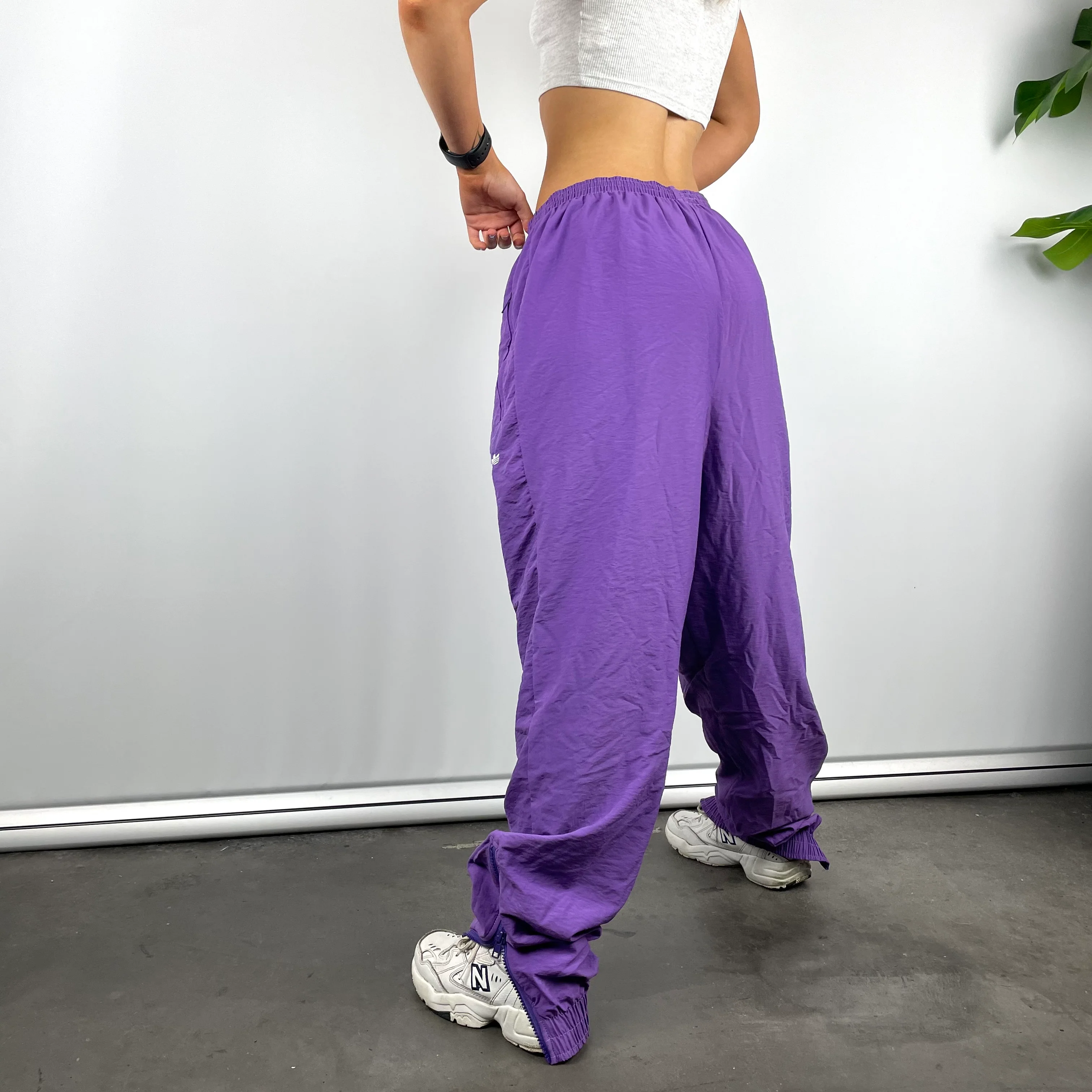Adidas Purple Embroidered Spell Out Track Pants (L) - Image 4